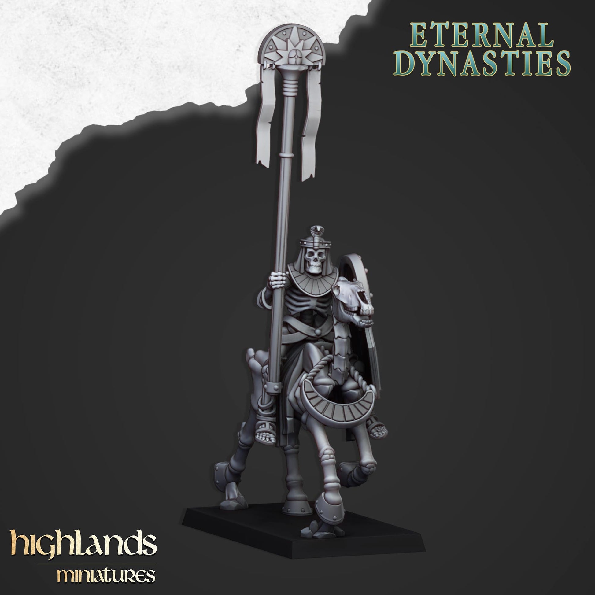 Miniatura Caballería Esquelética con Lanzas Reyes Funerarios resina 28mm sin pintar - Drakholm