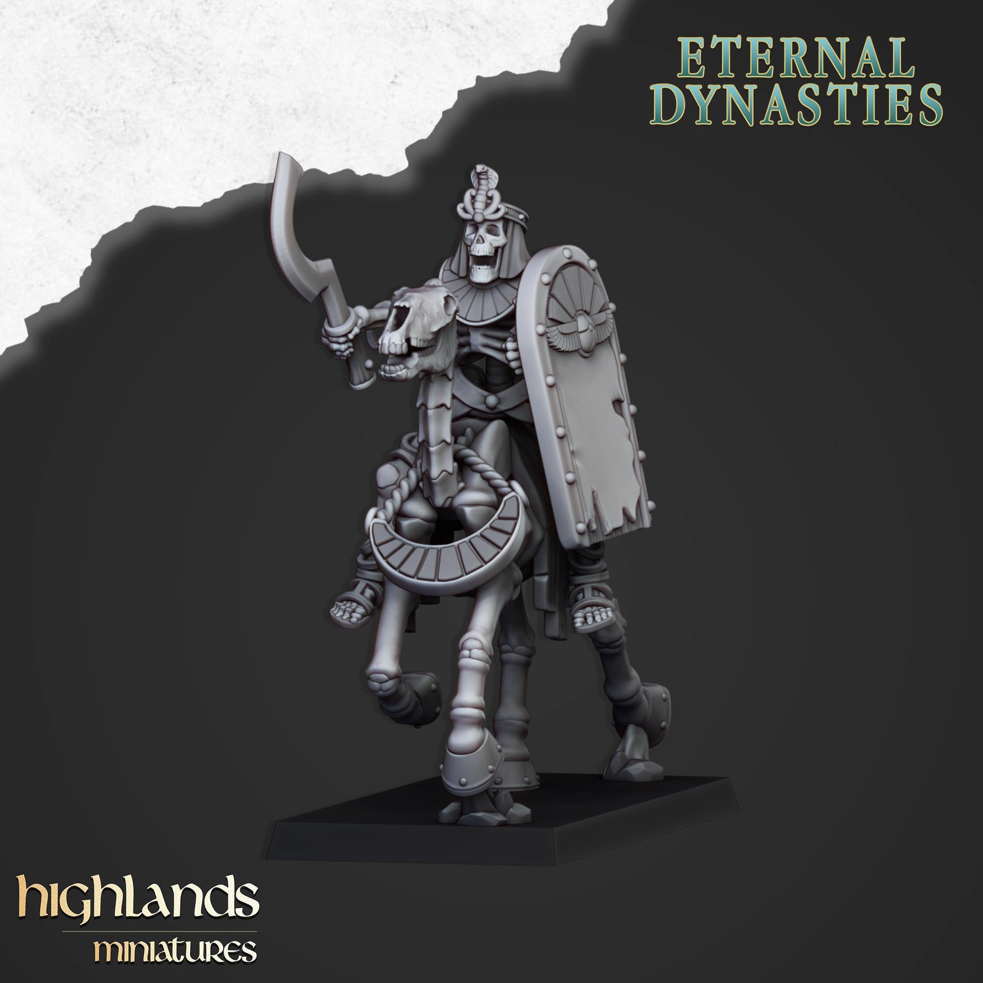 Miniatura Caballería Esquelética con Lanzas Reyes Funerarios resina 28mm sin pintar - Drakholm