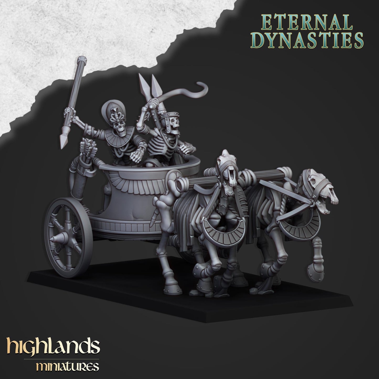 Miniatura Carros Esqueléticos Antiguos Reyes Funerarios resina 28mm sin pintar - Drakholm