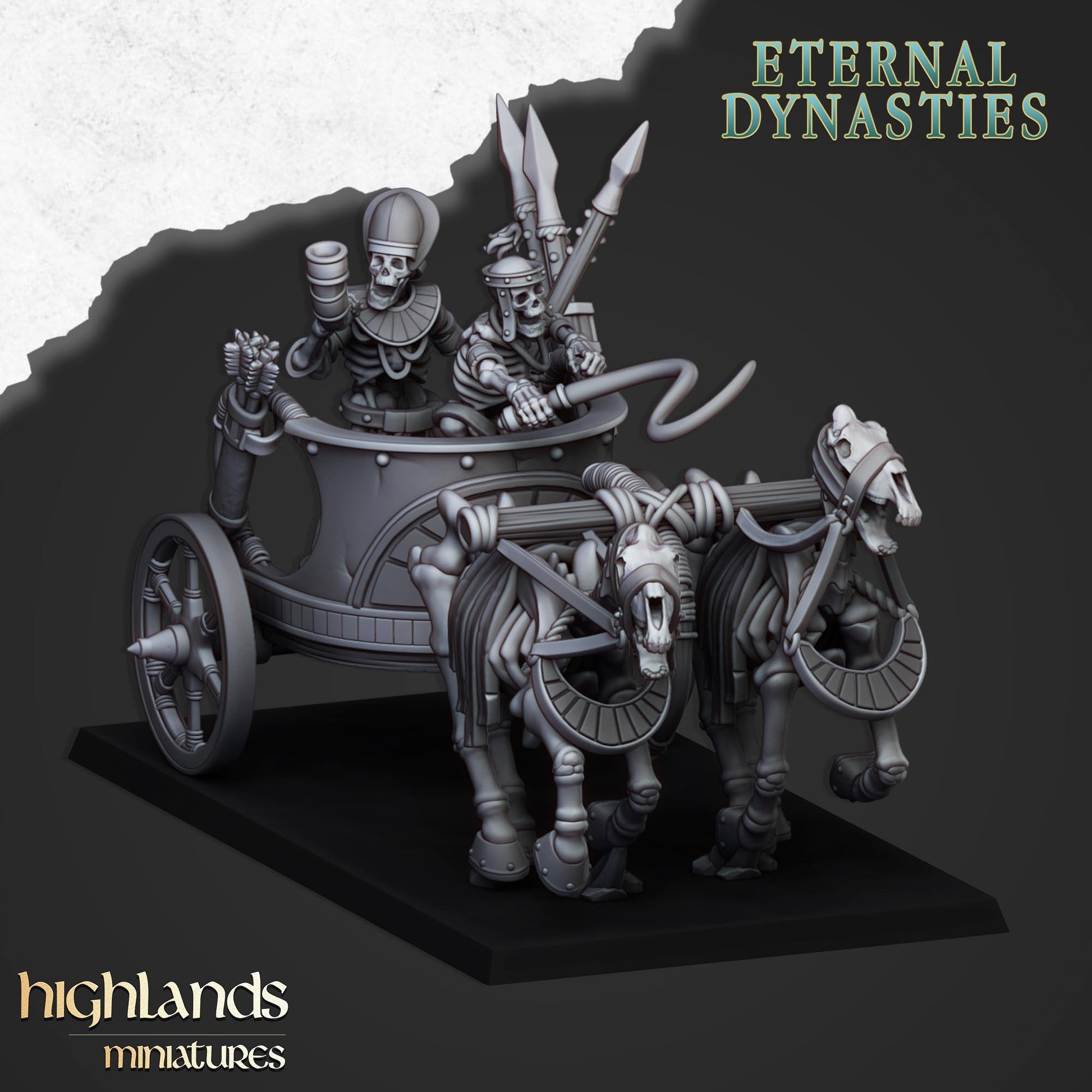Miniatura Carros Esqueléticos Antiguos Reyes Funerarios resina 28mm sin pintar - Drakholm