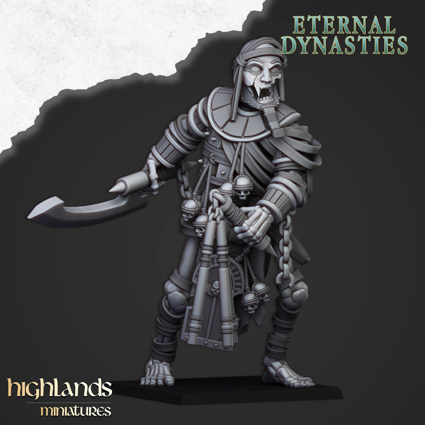 Miniatura Colosos Esqueléticos Antiguos Reyes Funerarios resina 28mm sin pintar - Drakholm