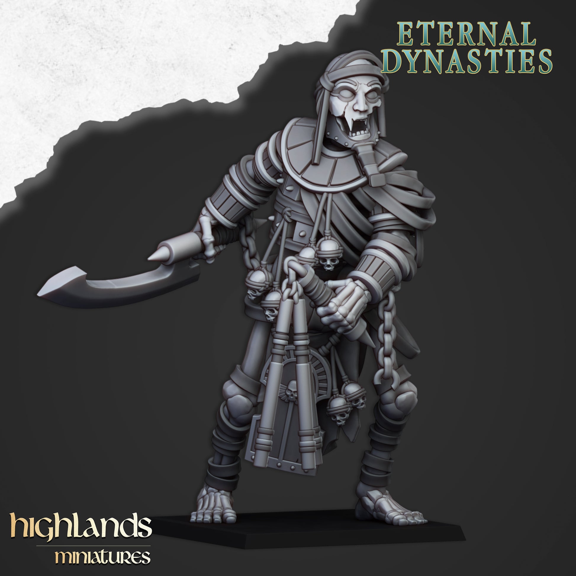 Miniatura Colosos Esqueléticos Antiguos Reyes Funerarios resina 28mm sin pintar - Drakholm