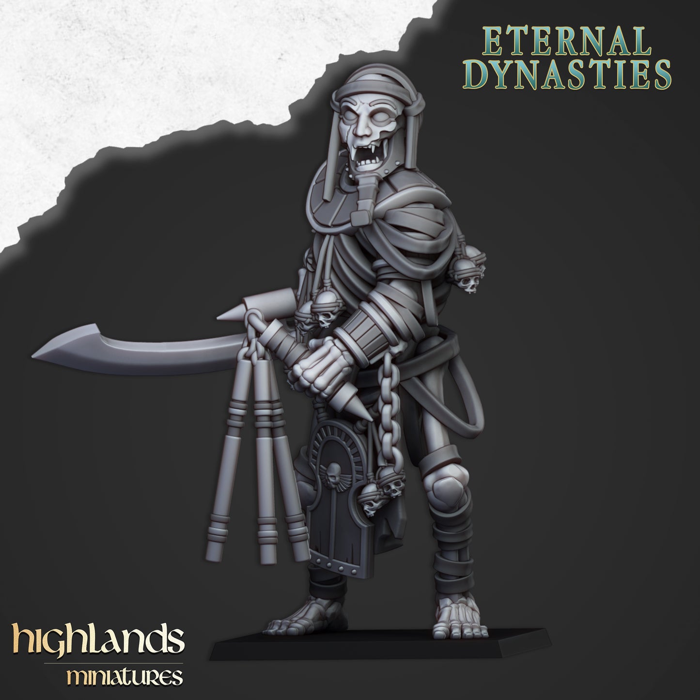 Miniatura Colosos Esqueléticos Antiguos Reyes Funerarios resina 28mm sin pintar - Drakholm