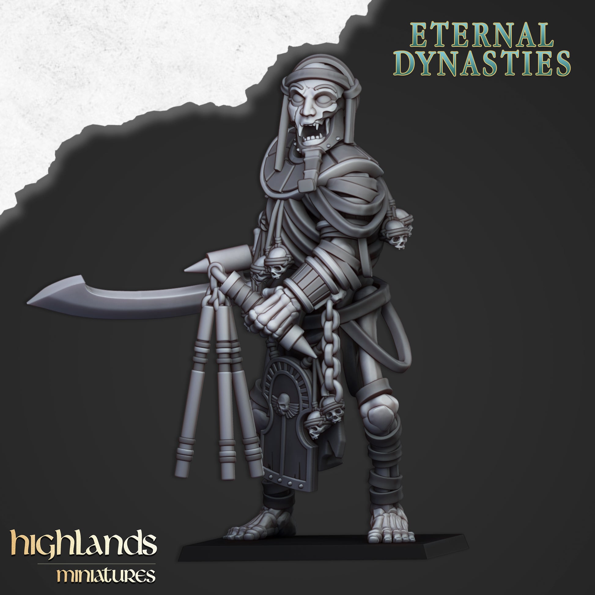 Miniatura Colosos Esqueléticos Antiguos Reyes Funerarios resina 28mm sin pintar - Drakholm
