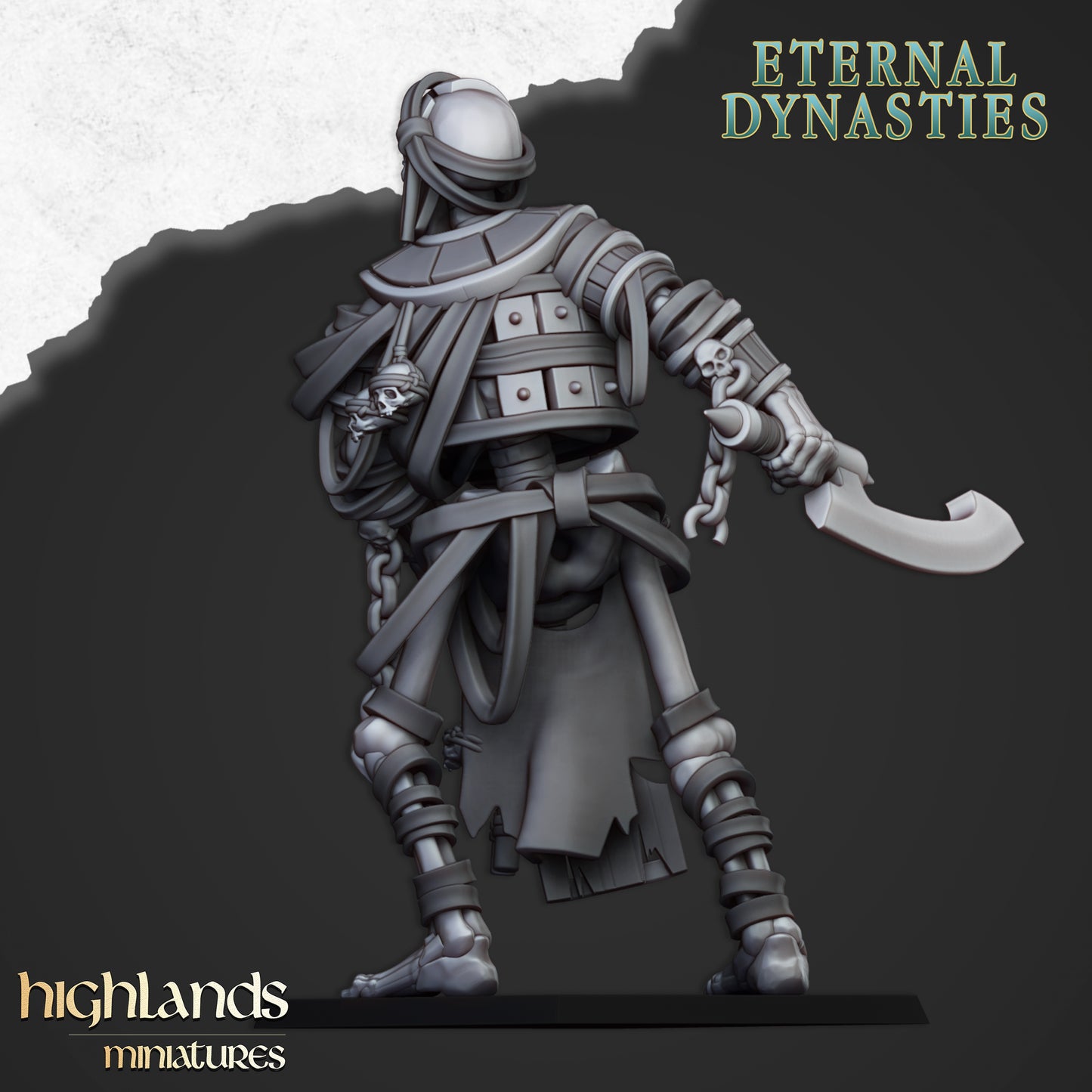 Miniatura Colosos Esqueléticos Antiguos Reyes Funerarios resina 28mm sin pintar - Drakholm