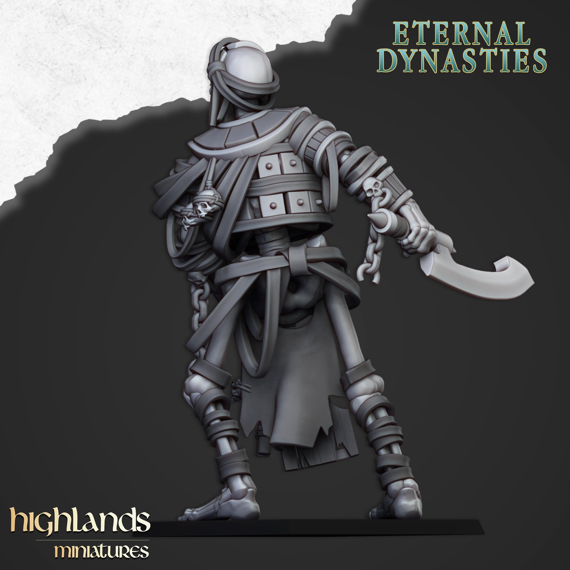 Miniatura Colosos Esqueléticos Antiguos Reyes Funerarios resina 28mm sin pintar - Drakholm