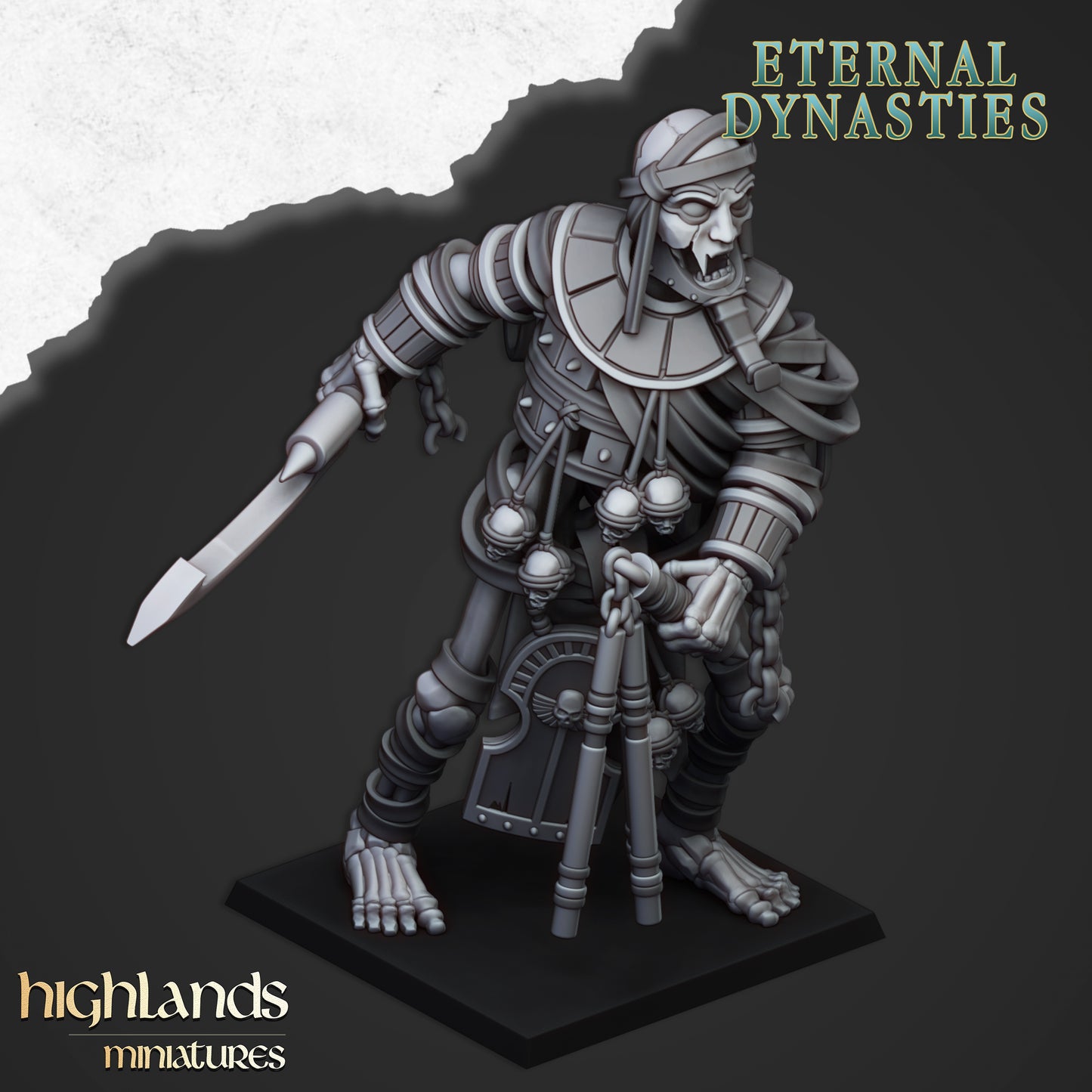Miniatura Colosos Esqueléticos Antiguos Reyes Funerarios resina 28mm sin pintar - Drakholm