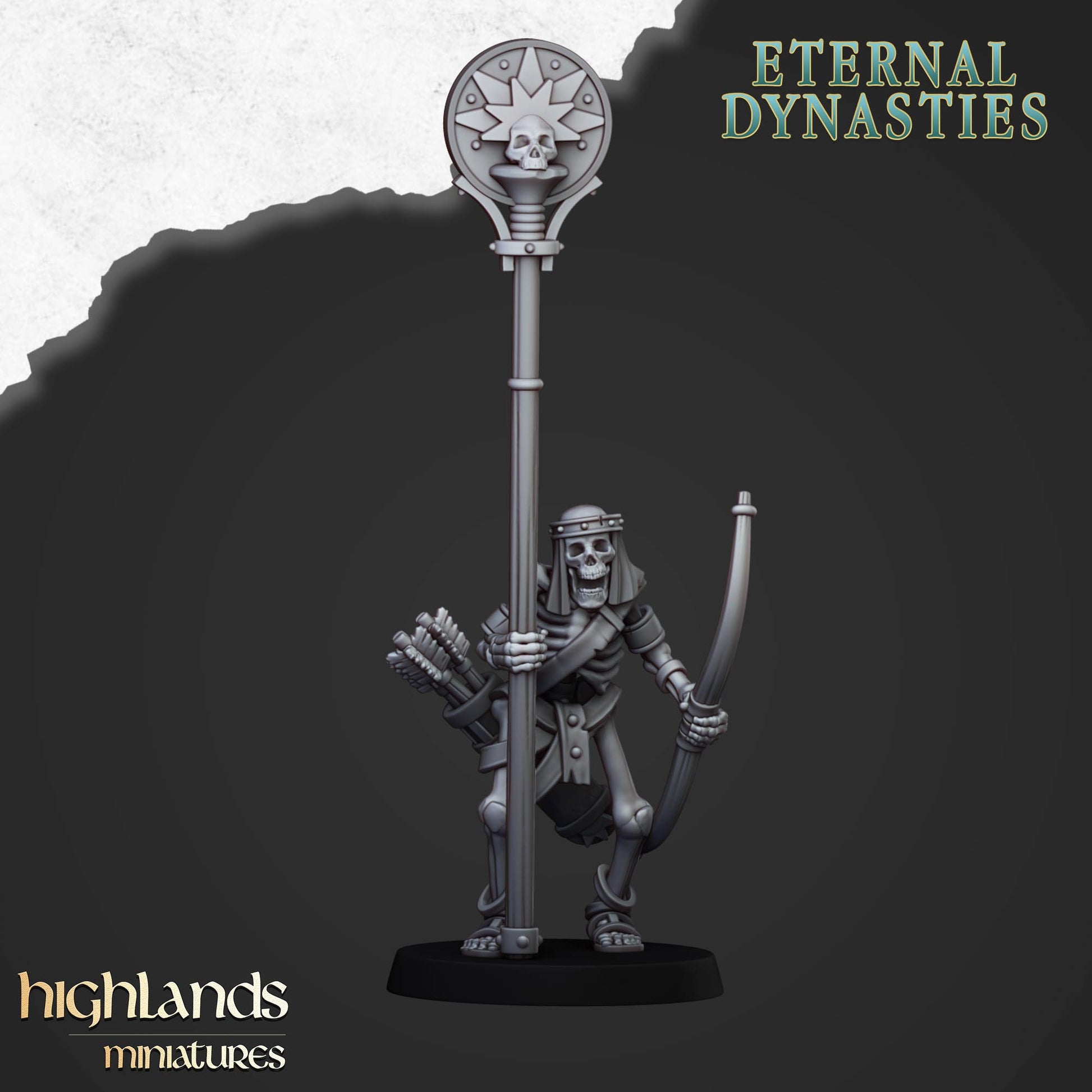 Miniatura Esqueletos Antiguos con Arcos Reyes Funerarios resina 28mm sin pintar - Drakholm