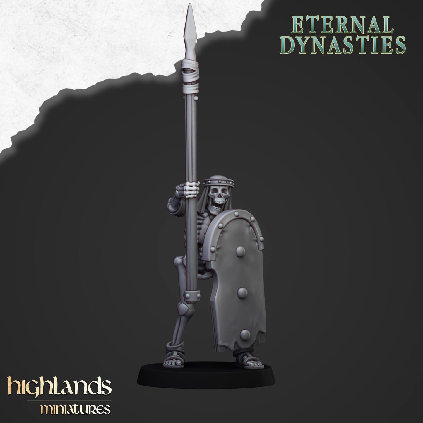 Miniatura Esqueletos Antiguos con Lanzas Reyes Funerarios resina 28mm sin pintar - Drakholm