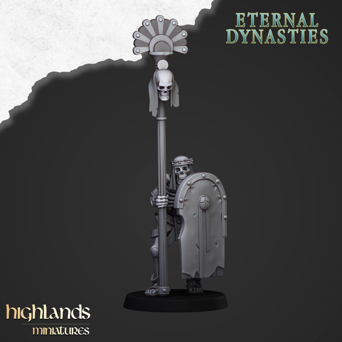 Miniatura Esqueletos Antiguos con Lanzas Reyes Funerarios resina 28mm sin pintar - Drakholm