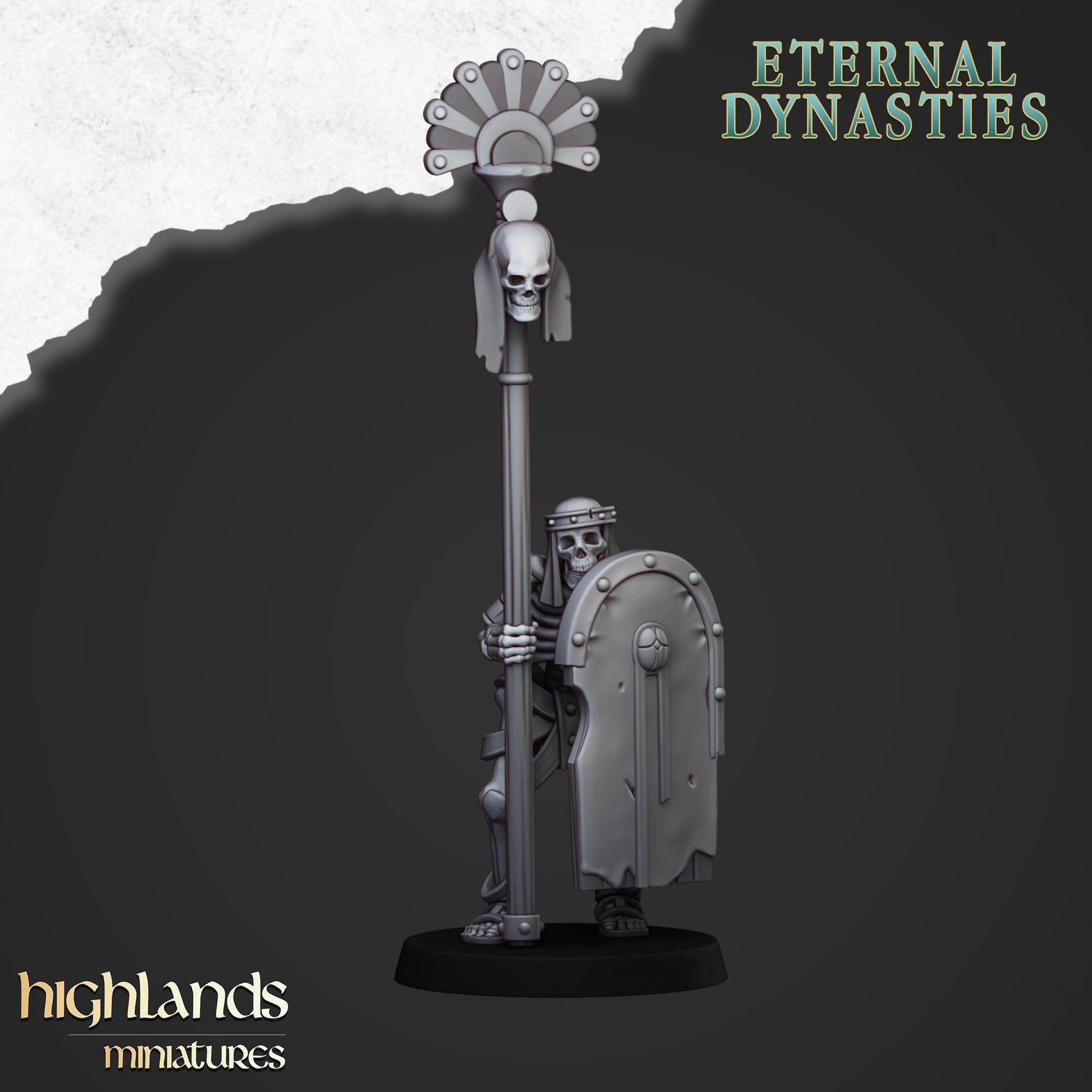 Miniatura Esqueletos Antiguos con Lanzas Reyes Funerarios resina 28mm sin pintar - Drakholm