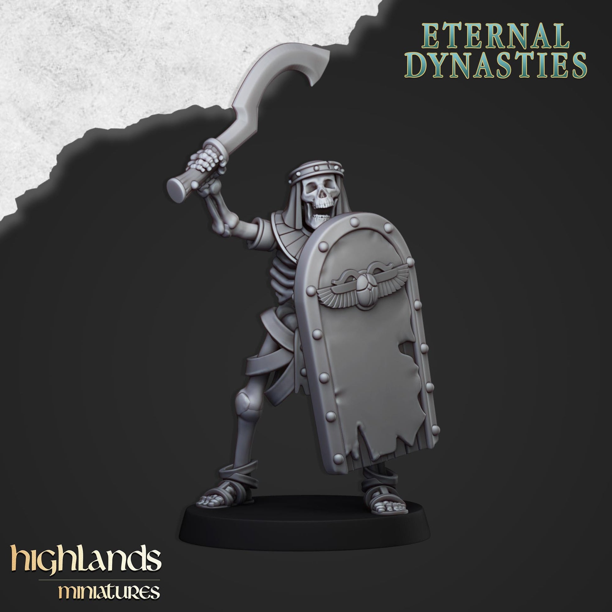 Miniatura Esqueletos Antiguos con Lanzas Reyes Funerarios resina 28mm sin pintar - Drakholm