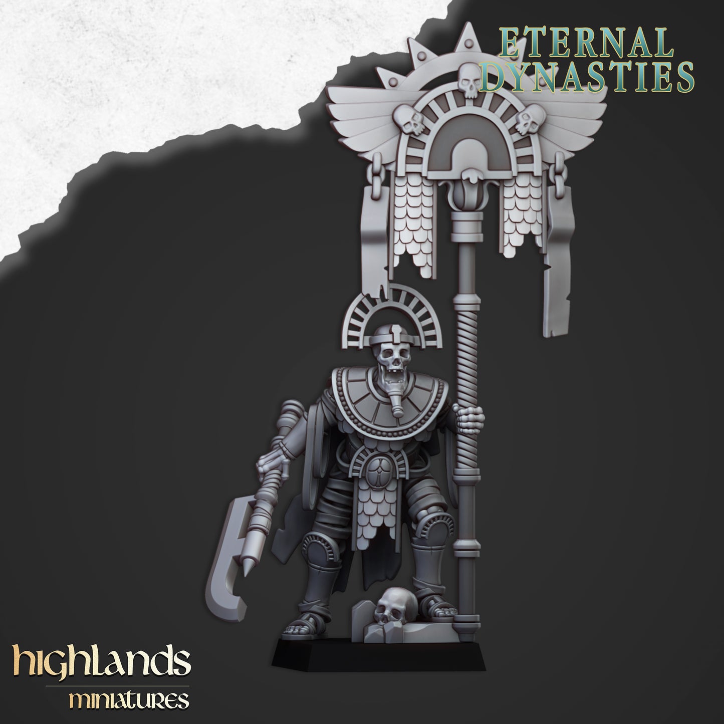 Miniatura Portaestandarte del Faraón Reyes Funerarios resina 28mm sin pintar - Drakholm