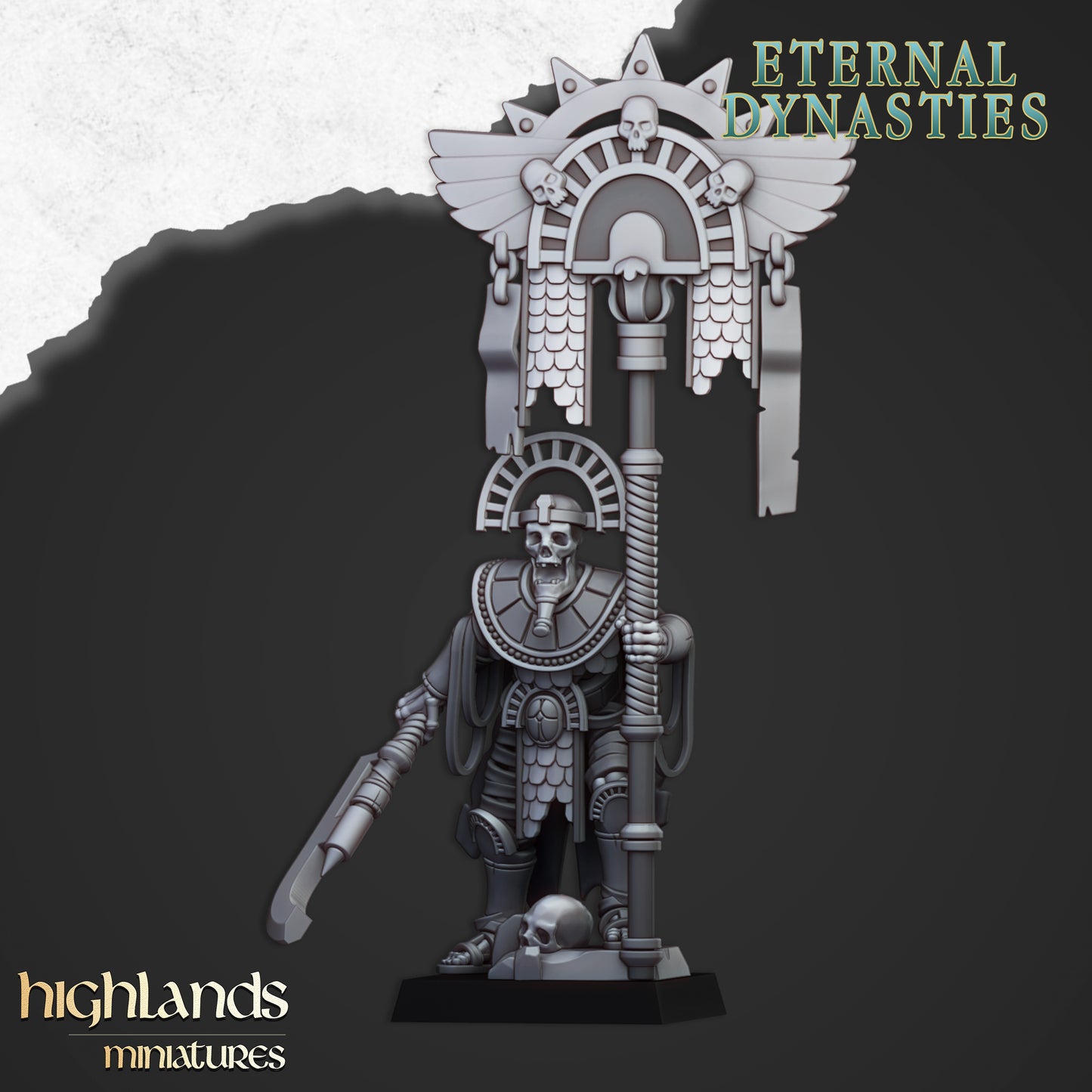 Miniatura Portaestandarte del Faraón Reyes Funerarios resina 28mm sin pintar - Drakholm