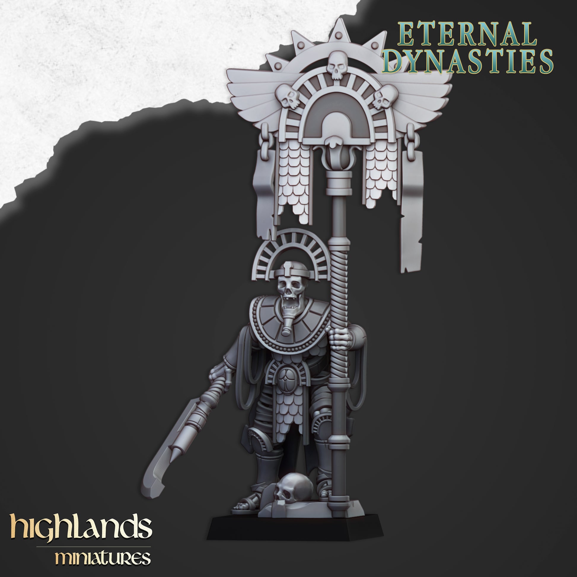 Miniatura Portaestandarte del Faraón Reyes Funerarios resina 28mm sin pintar - Drakholm