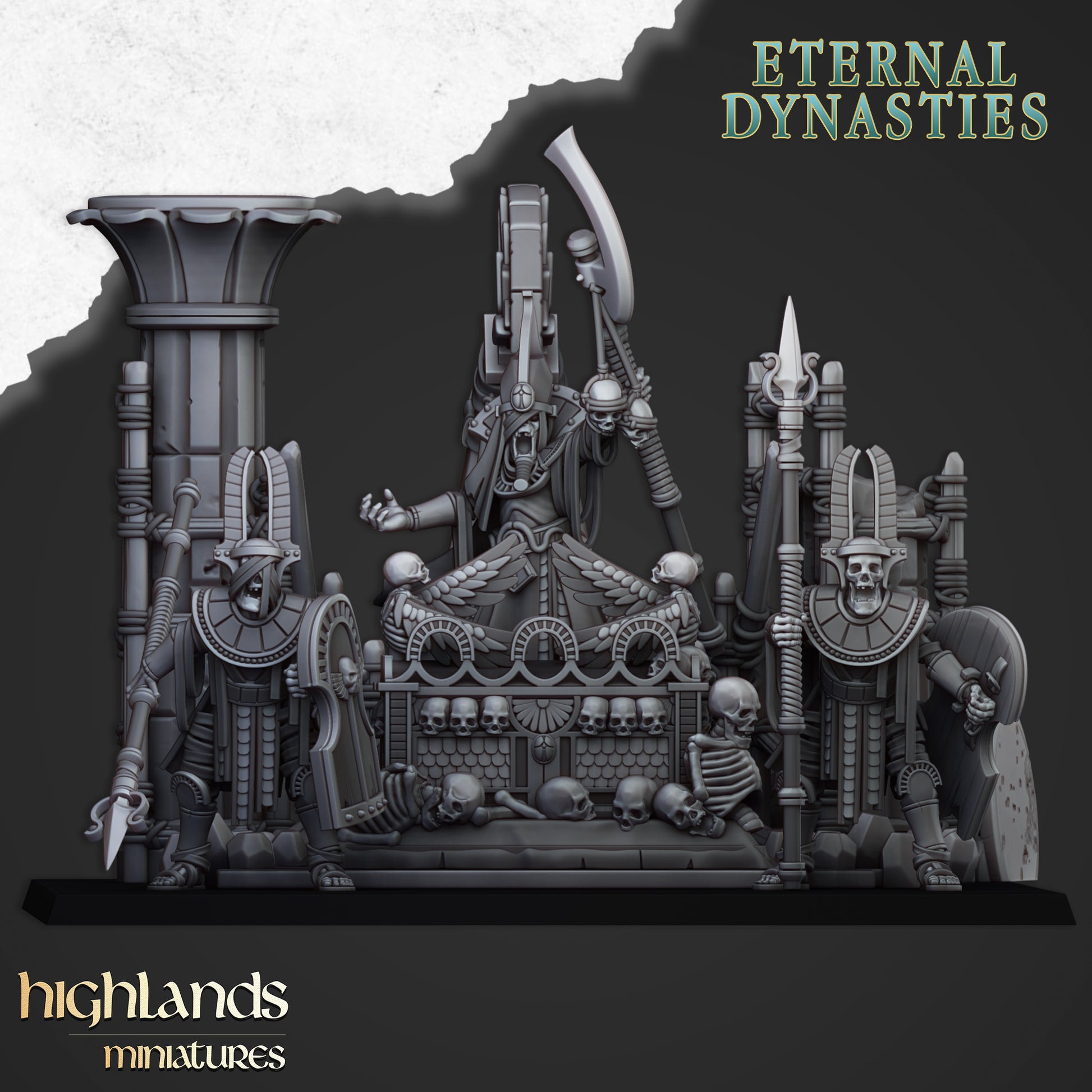 Miniatura Barco Funerario del Faraón Hundido Reyes Funerarios resina 28mm sin pintar - Drakholm