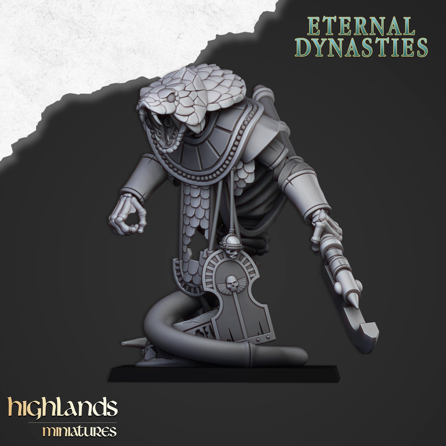 Miniatura Wadjets Cobras Sagradas Reyes Funerarios resina 28mm sin pintar - Drakholm