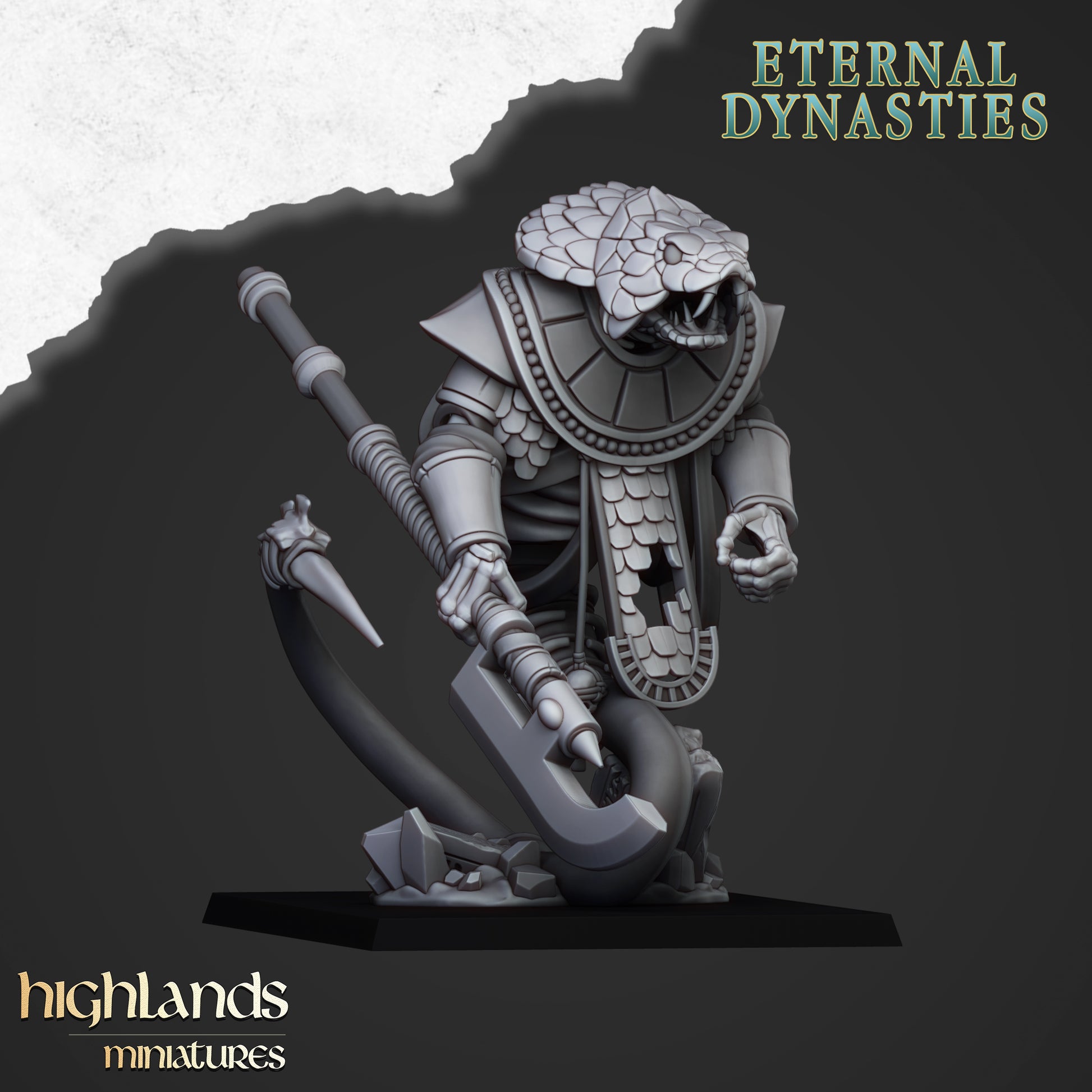 Miniatura Wadjets Cobras Sagradas Reyes Funerarios resina 28mm sin pintar - Drakholm