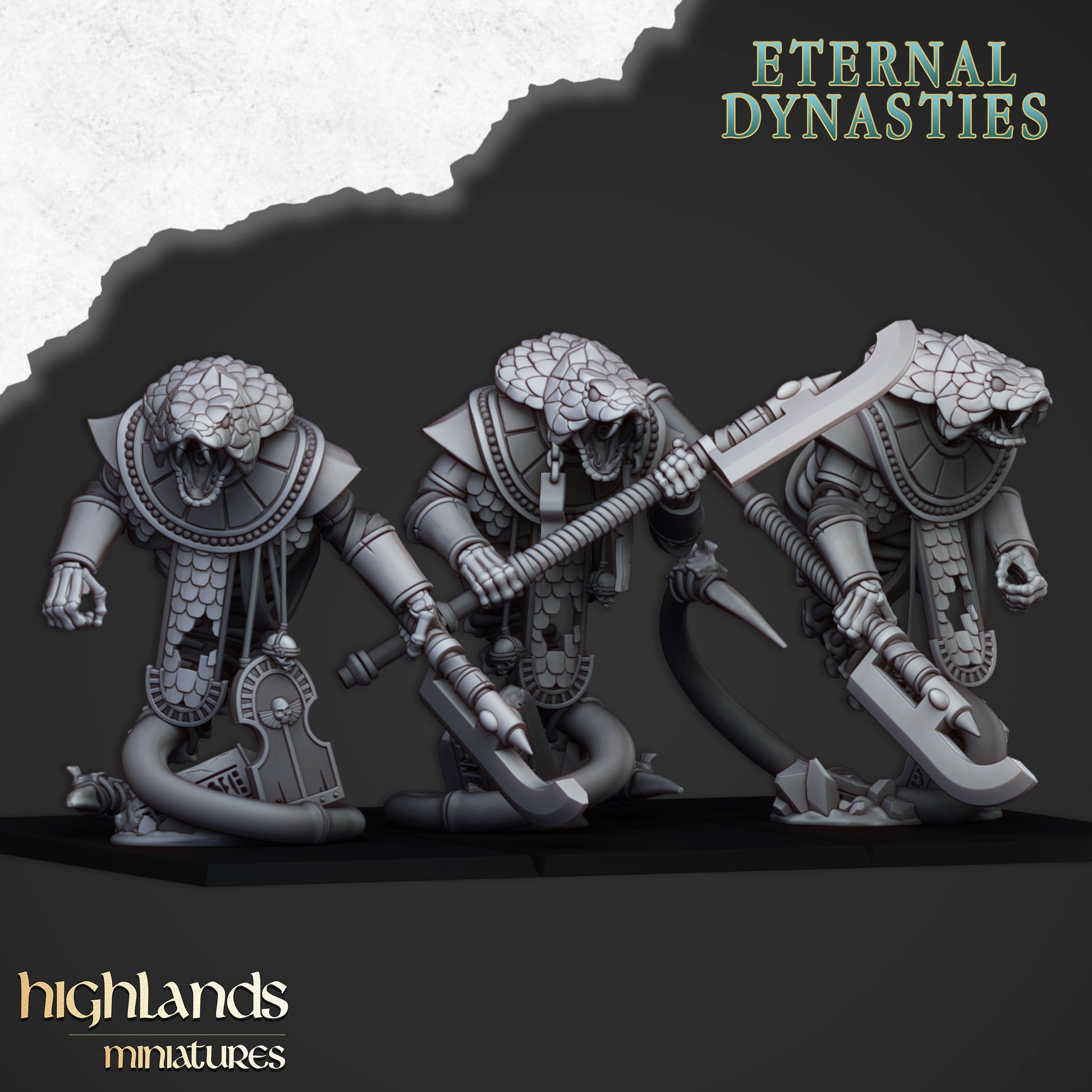 Miniatura Wadjets Cobras Sagradas Reyes Funerarios resina 28mm sin pintar - Drakholm