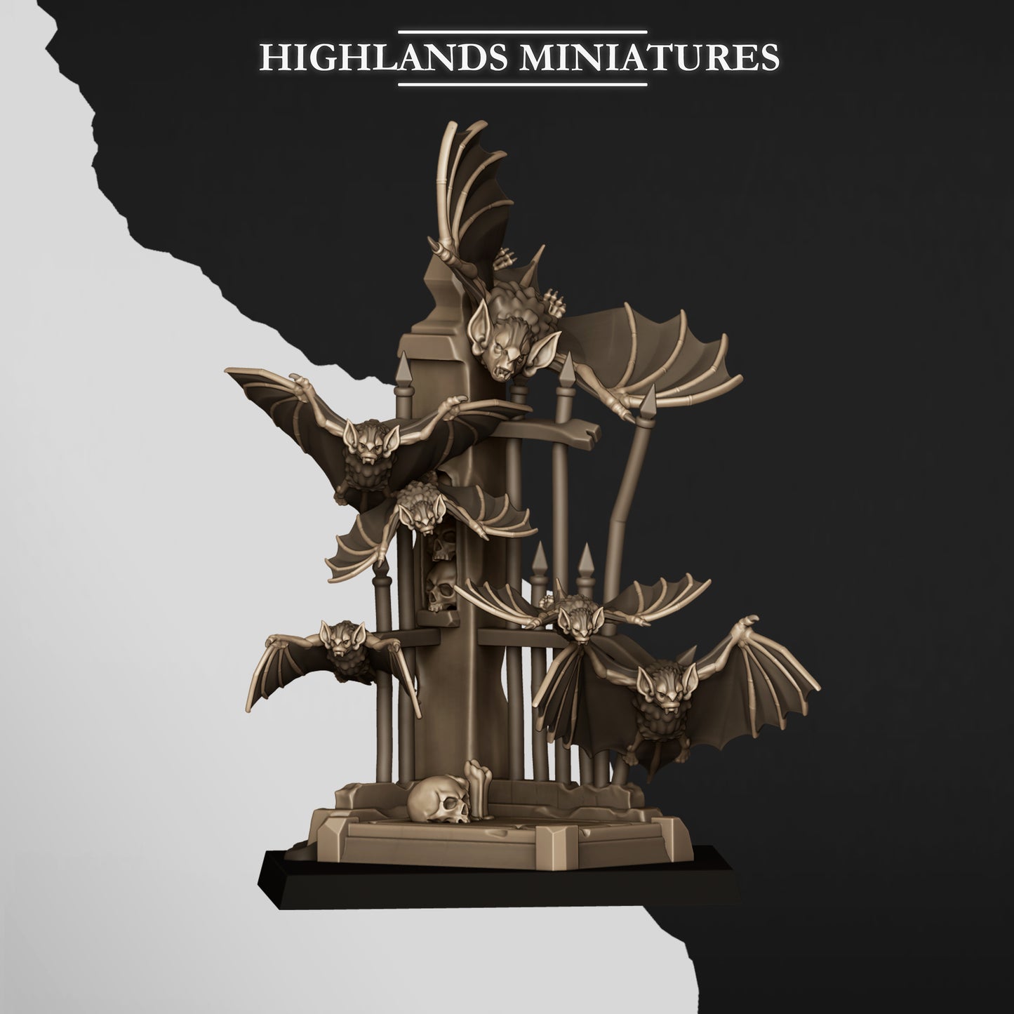 Miniatura Enjambre de Murciélagos Condes Vampiro resina 28mm sin pintar - Drakholm