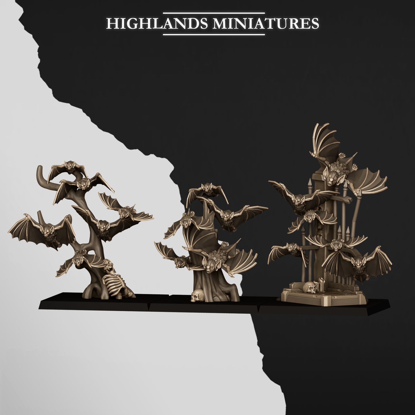 Miniatura Enjambre de Murciélagos Condes Vampiro resina 28mm sin pintar - Drakholm