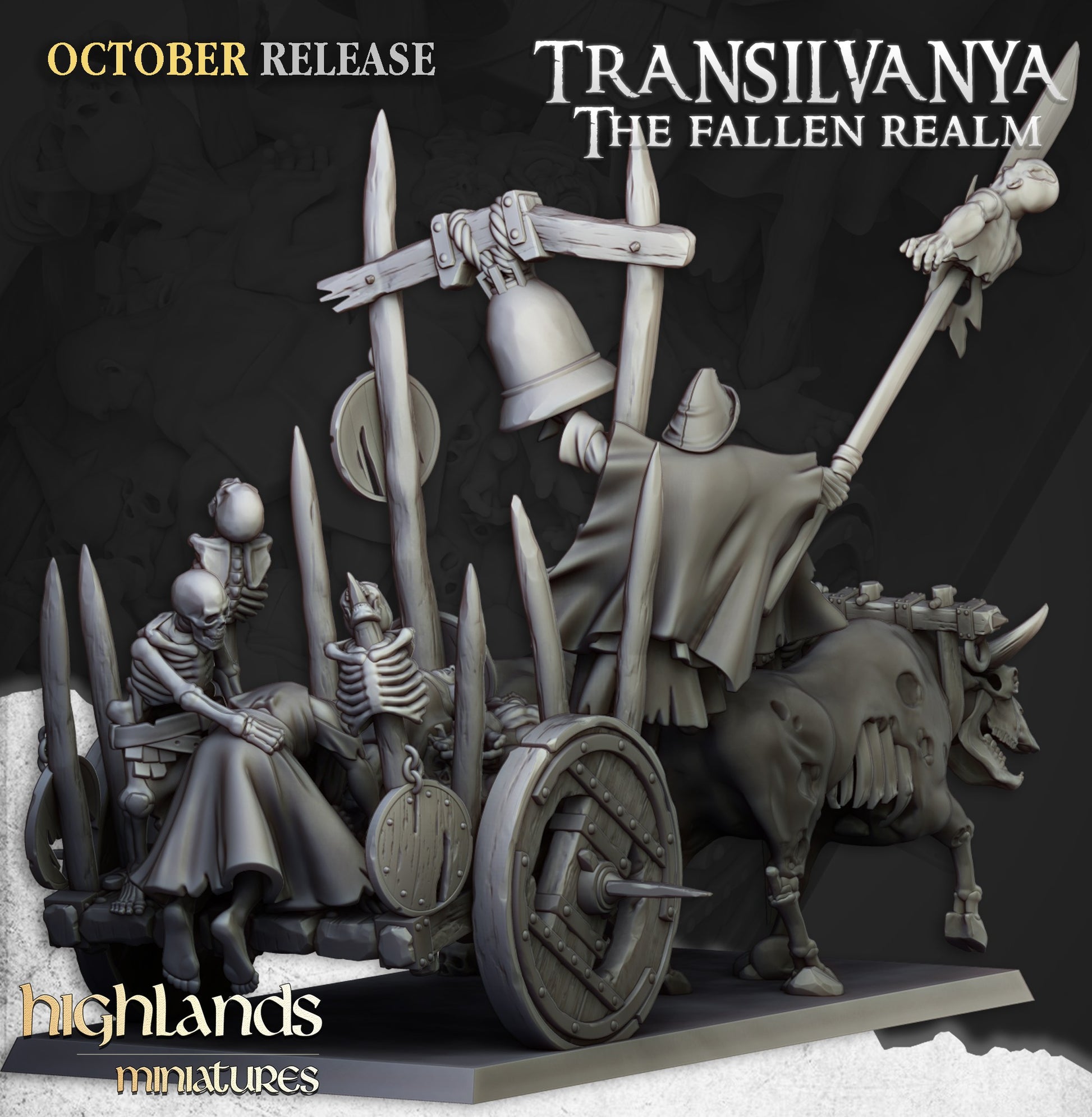 Miniatura Carro de Cadáveres Condes Vampiro resina 28mm sin pintar - Drakholm