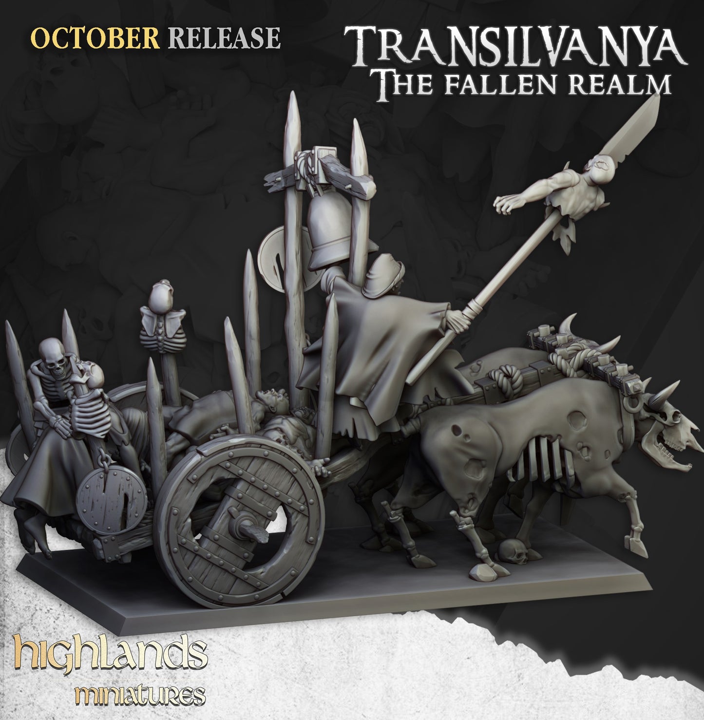 Miniatura Carro de Cadáveres Condes Vampiro resina 28mm sin pintar - Drakholm