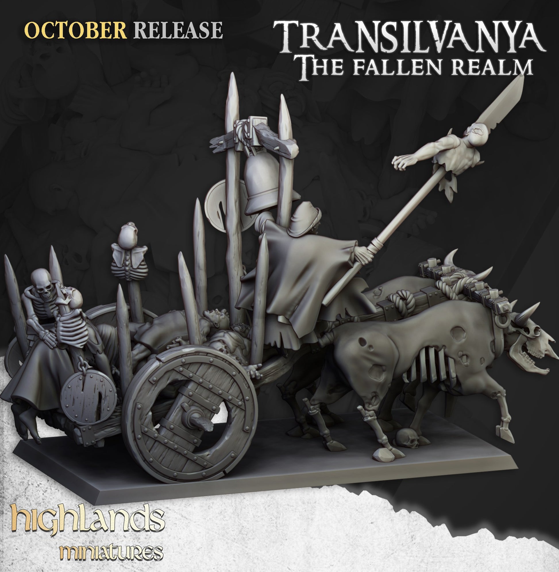 Miniatura Carro de Cadáveres Condes Vampiro resina 28mm sin pintar - Drakholm