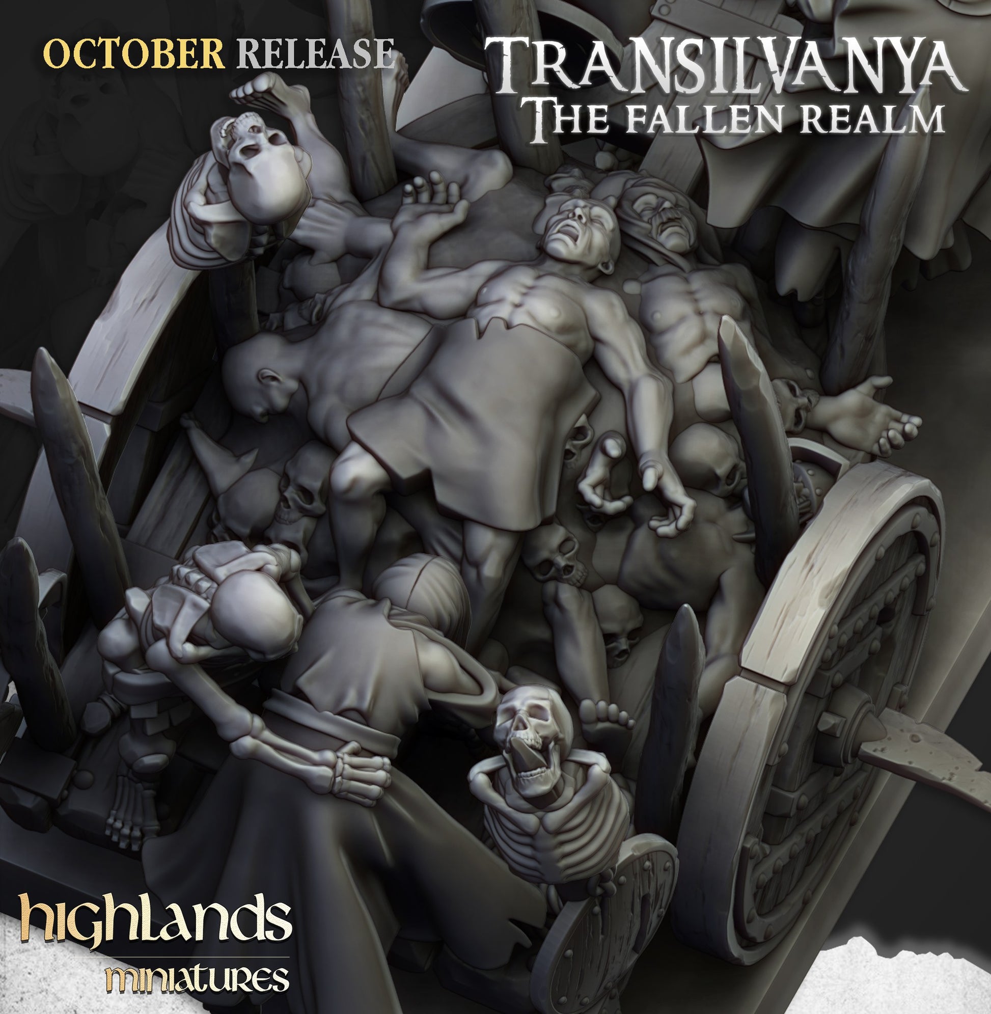 Miniatura Carro de Cadáveres Condes Vampiro resina 28mm sin pintar - Drakholm