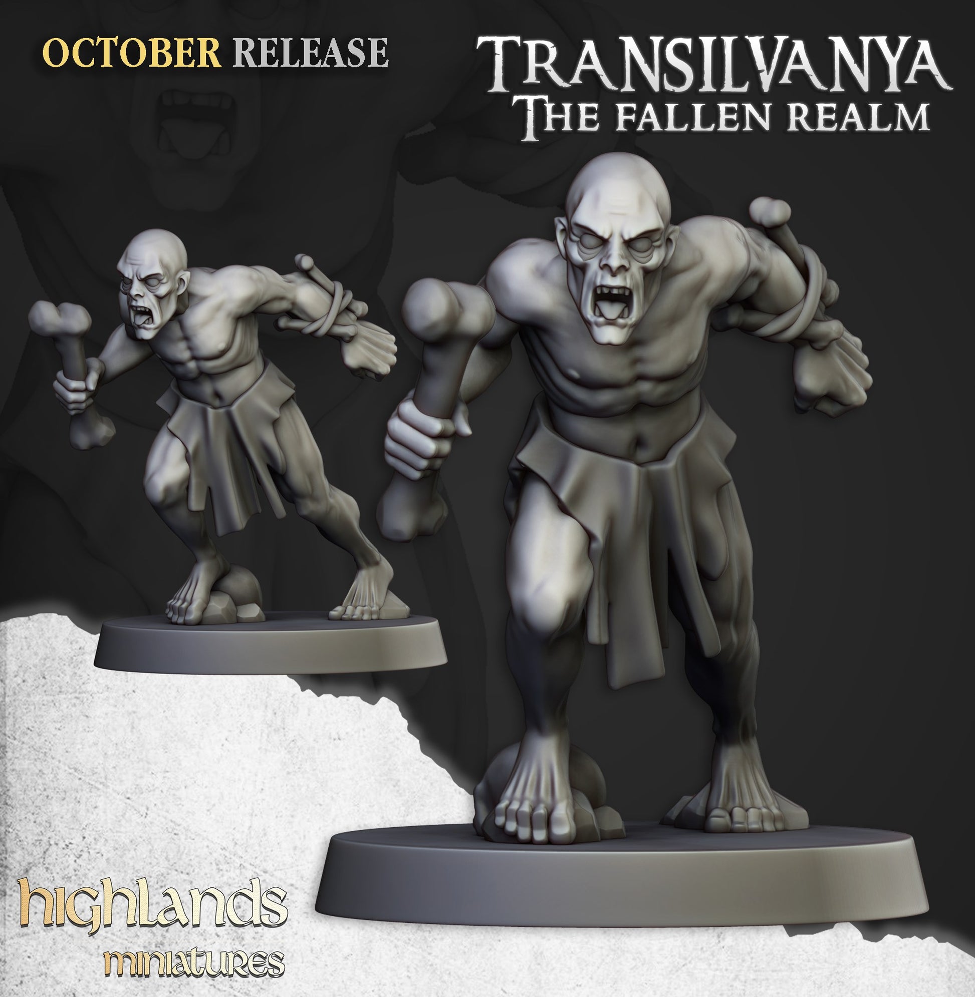 Miniatura Unidad de Necrófagos Condes Vampiro resina 28mm sin pintar - Drakholm