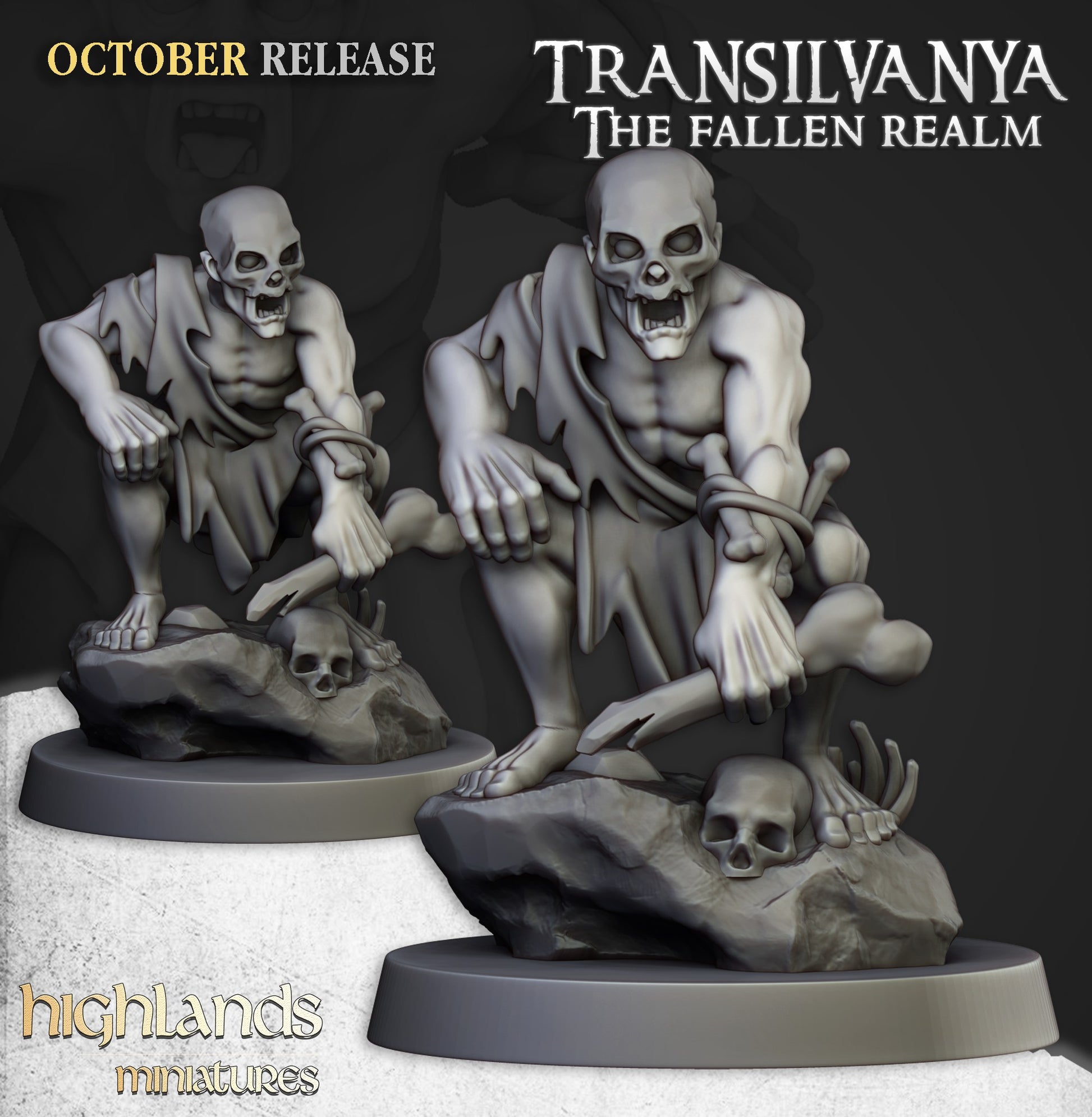 Miniatura Unidad de Necrófagos Condes Vampiro resina 28mm sin pintar - Drakholm