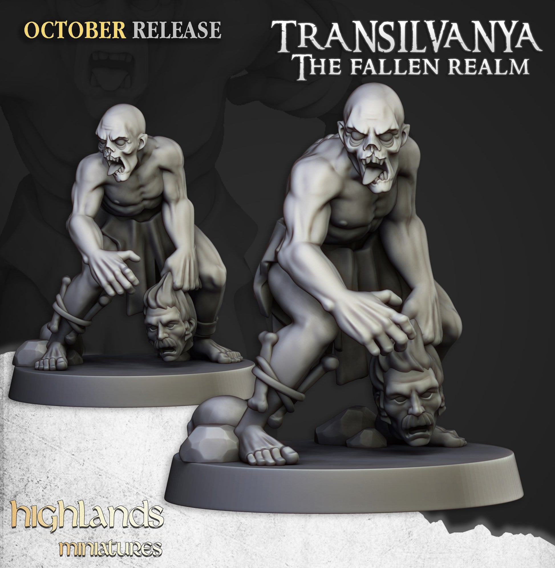 Miniatura Unidad de Necrófagos Condes Vampiro resina 28mm sin pintar - Drakholm