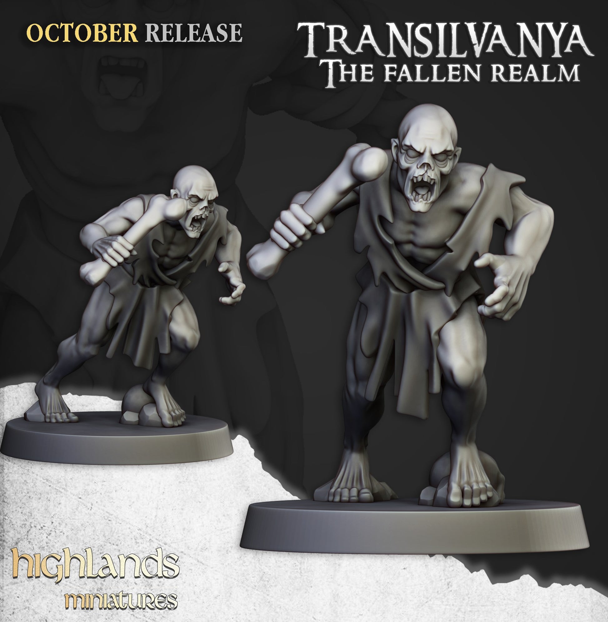 Miniatura Unidad de Necrófagos Condes Vampiro resina 28mm sin pintar - Drakholm