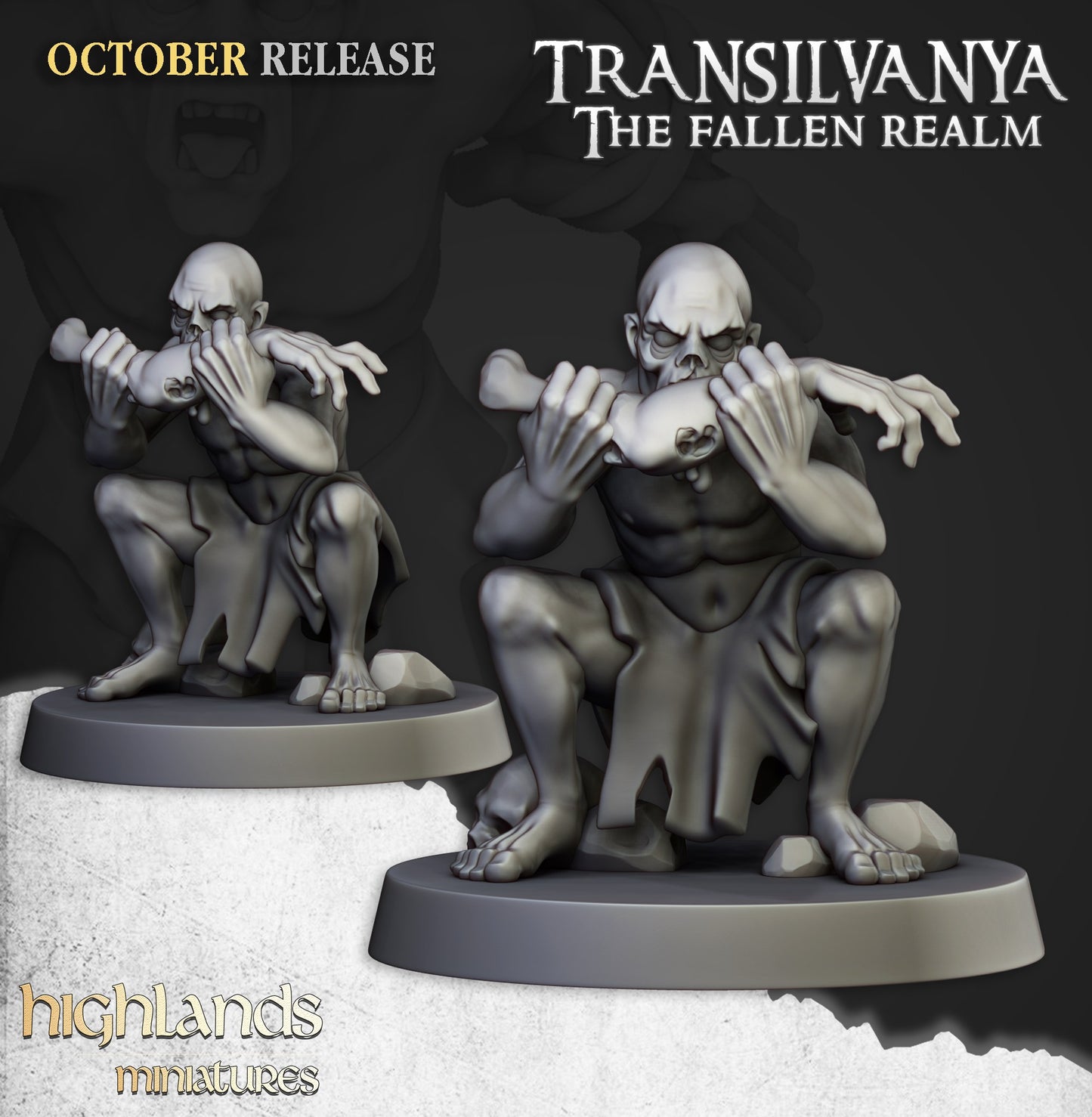 Miniatura Unidad de Necrófagos Condes Vampiro resina 28mm sin pintar - Drakholm