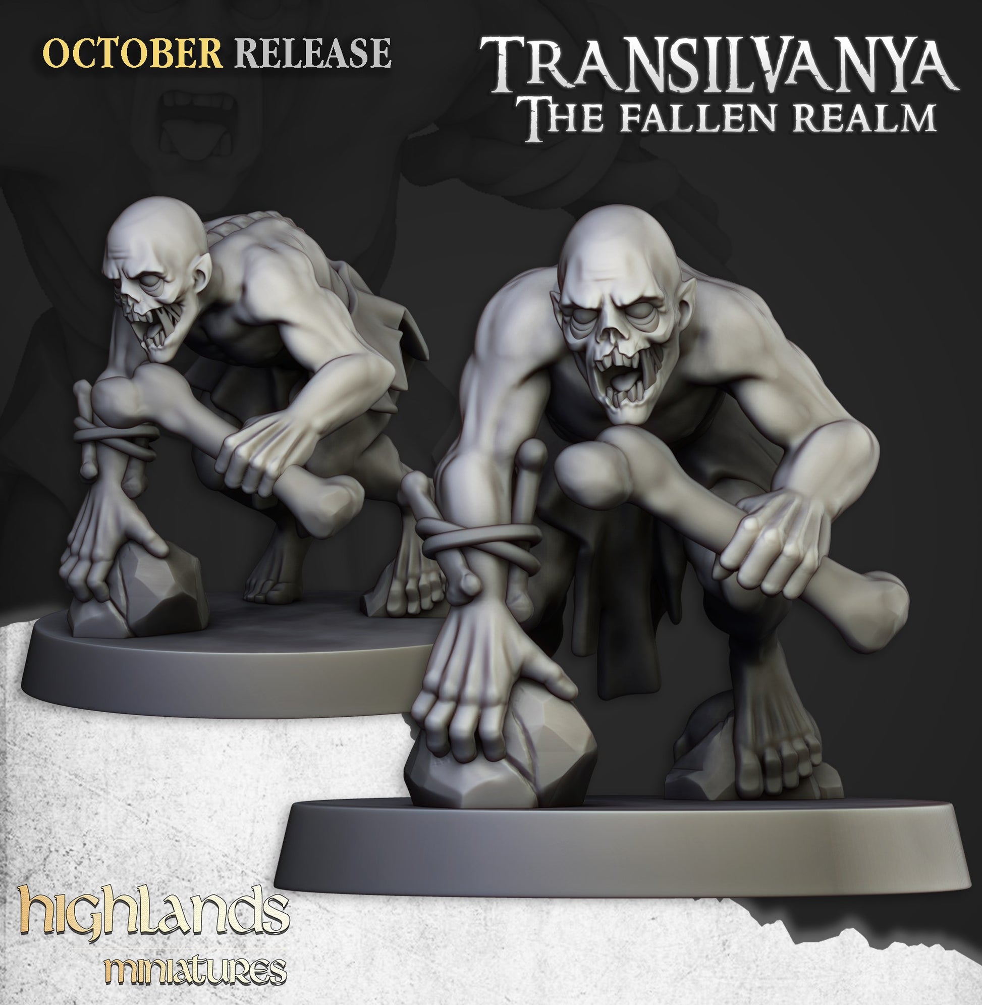 Miniatura Unidad de Necrófagos Condes Vampiro resina 28mm sin pintar - Drakholm