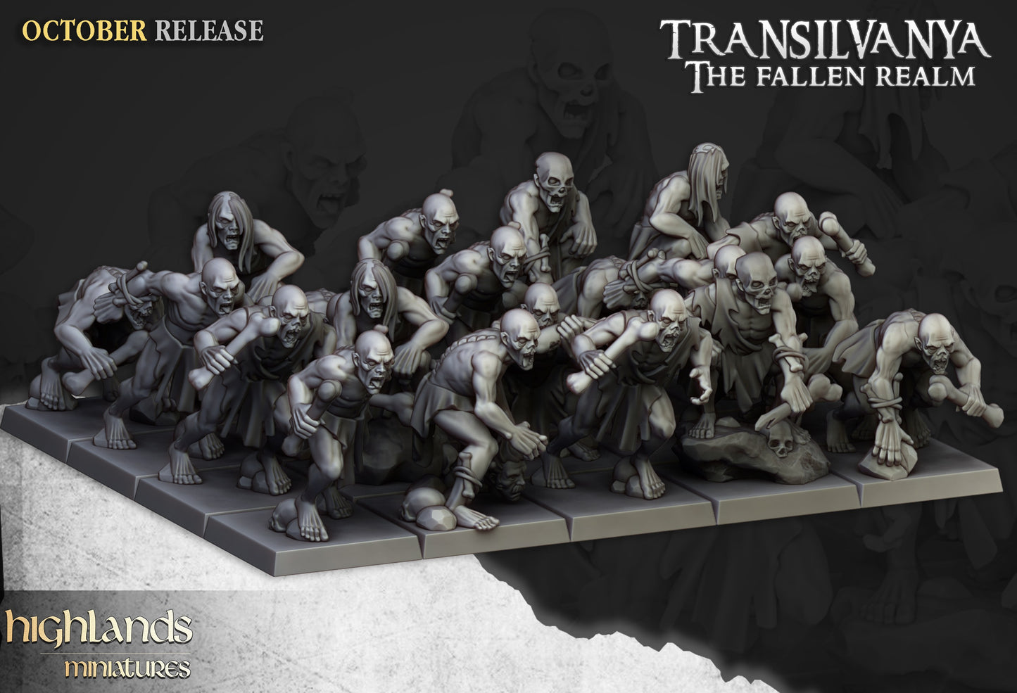Miniatura Unidad de Necrófagos Condes Vampiro resina 28mm sin pintar - Drakholm