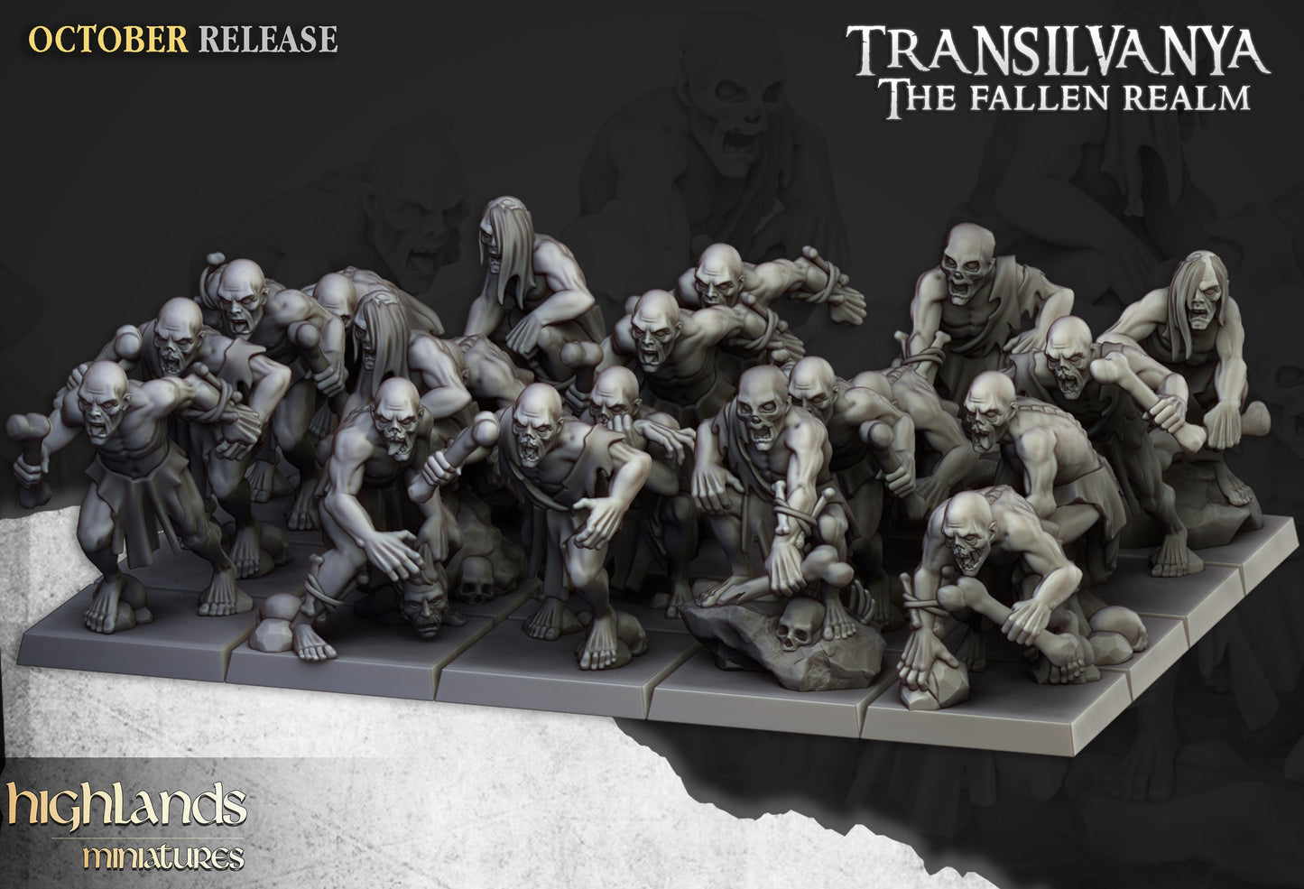 Miniatura Unidad de Necrófagos Condes Vampiro resina 28mm sin pintar - Drakholm