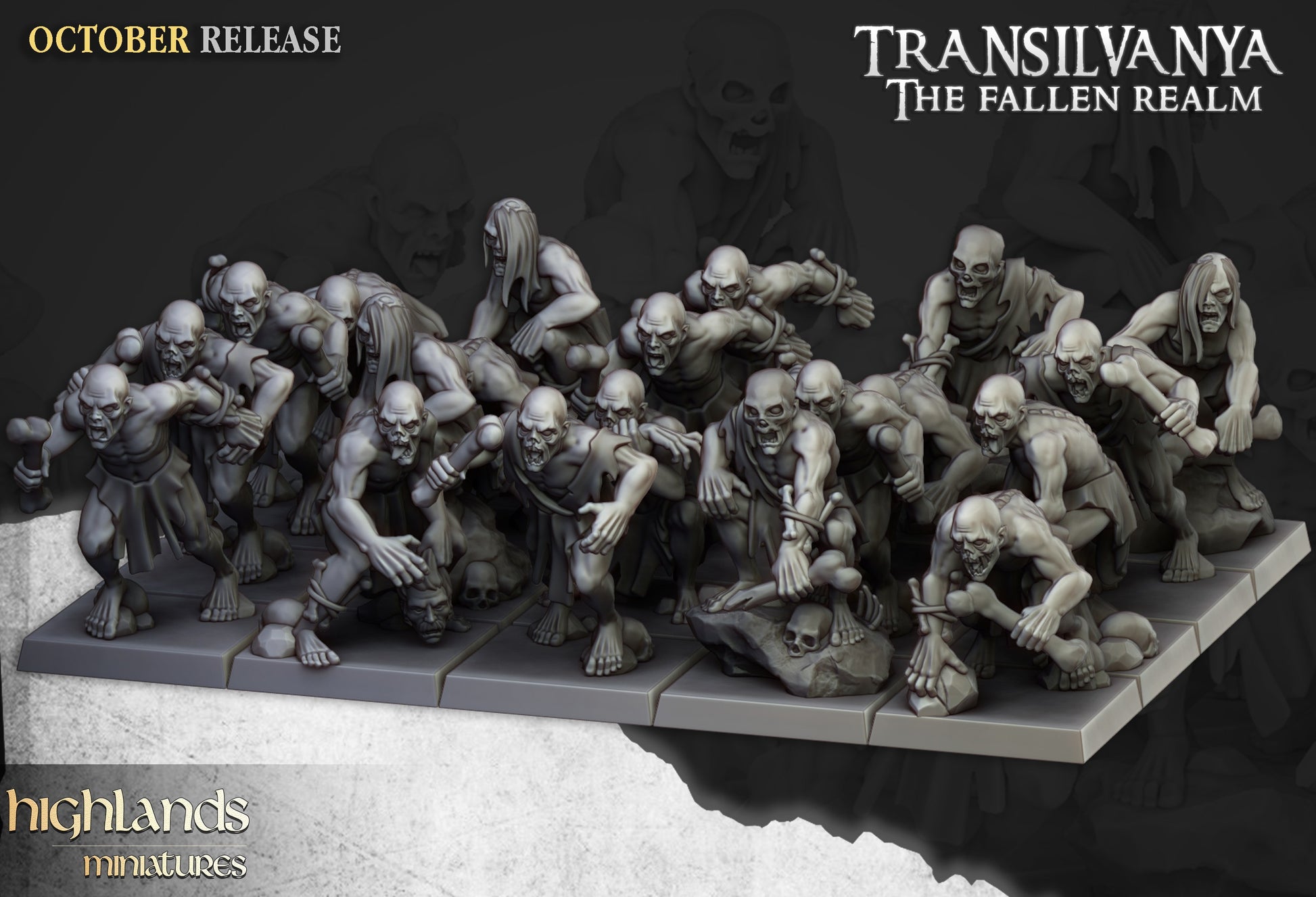 Miniatura Unidad de Necrófagos Condes Vampiro resina 28mm sin pintar - Drakholm