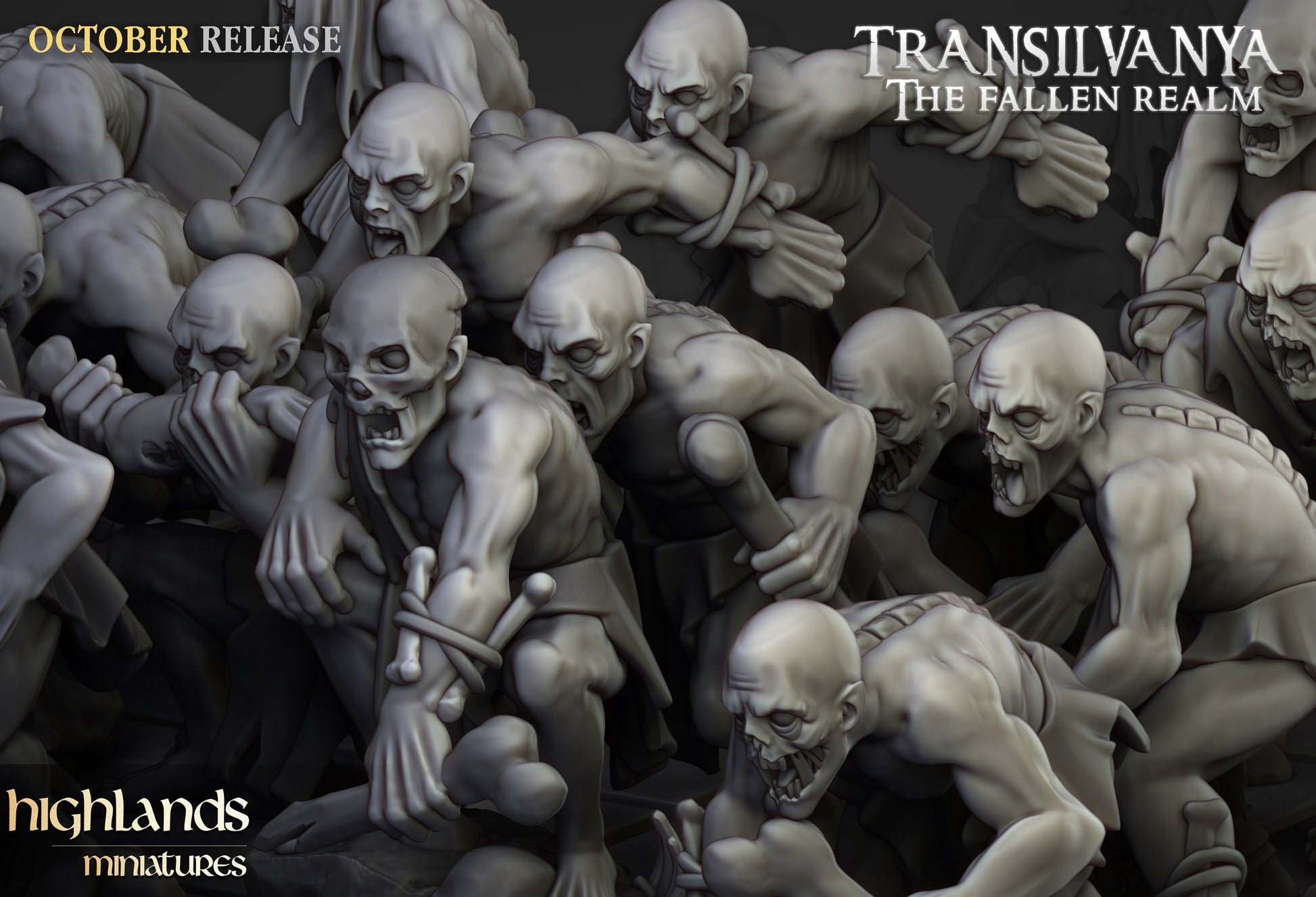 Miniatura Unidad de Necrófagos Condes Vampiro resina 28mm sin pintar - Drakholm