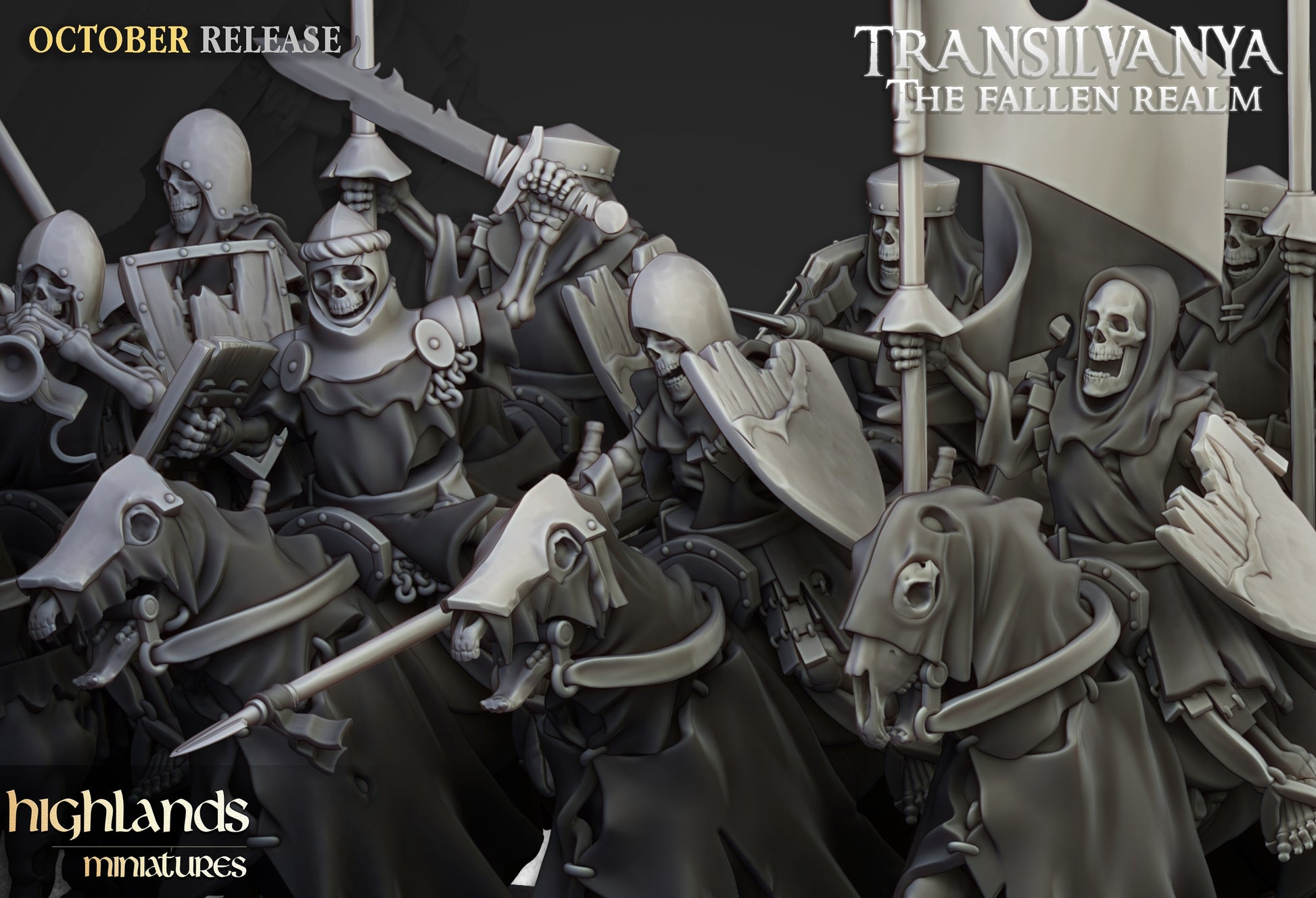 Miniatura Esqueletos Montados Condes Vampiro resina 28mm sin pintar - Drakholm