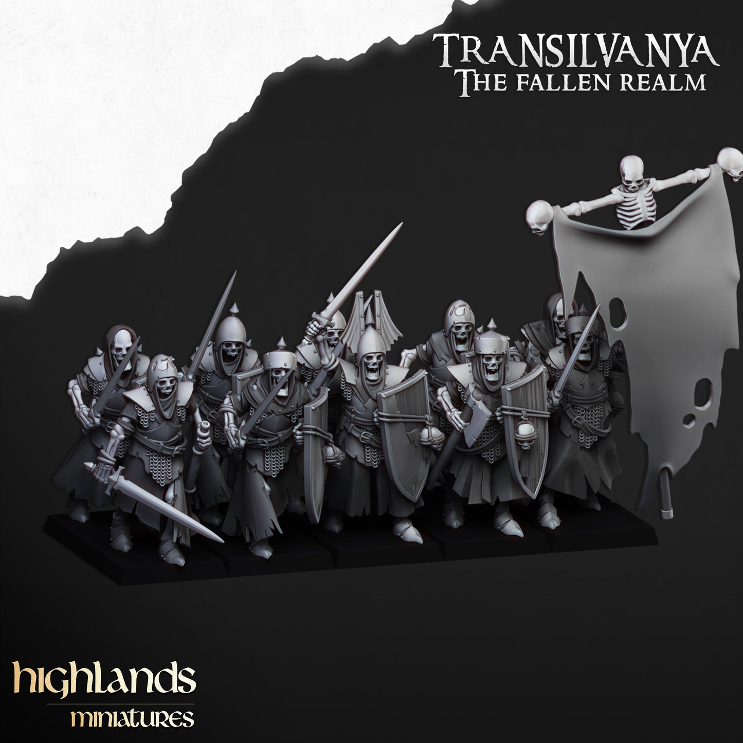 Miniatura Guardia Esquelética Condes Vampiro resina 28mm sin pintar - Drakholm