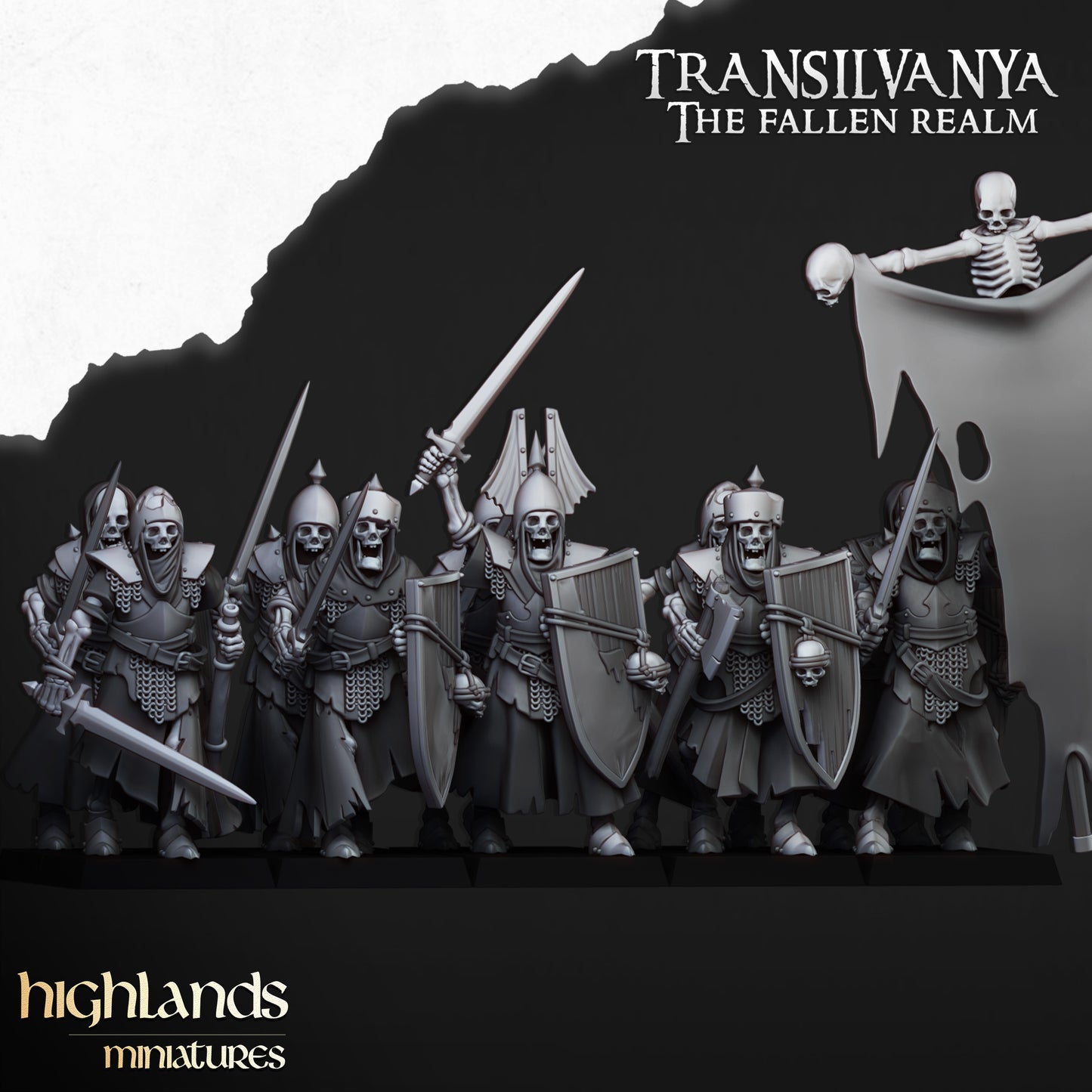 Miniatura Guardia Esquelética Condes Vampiro resina 28mm sin pintar - Drakholm
