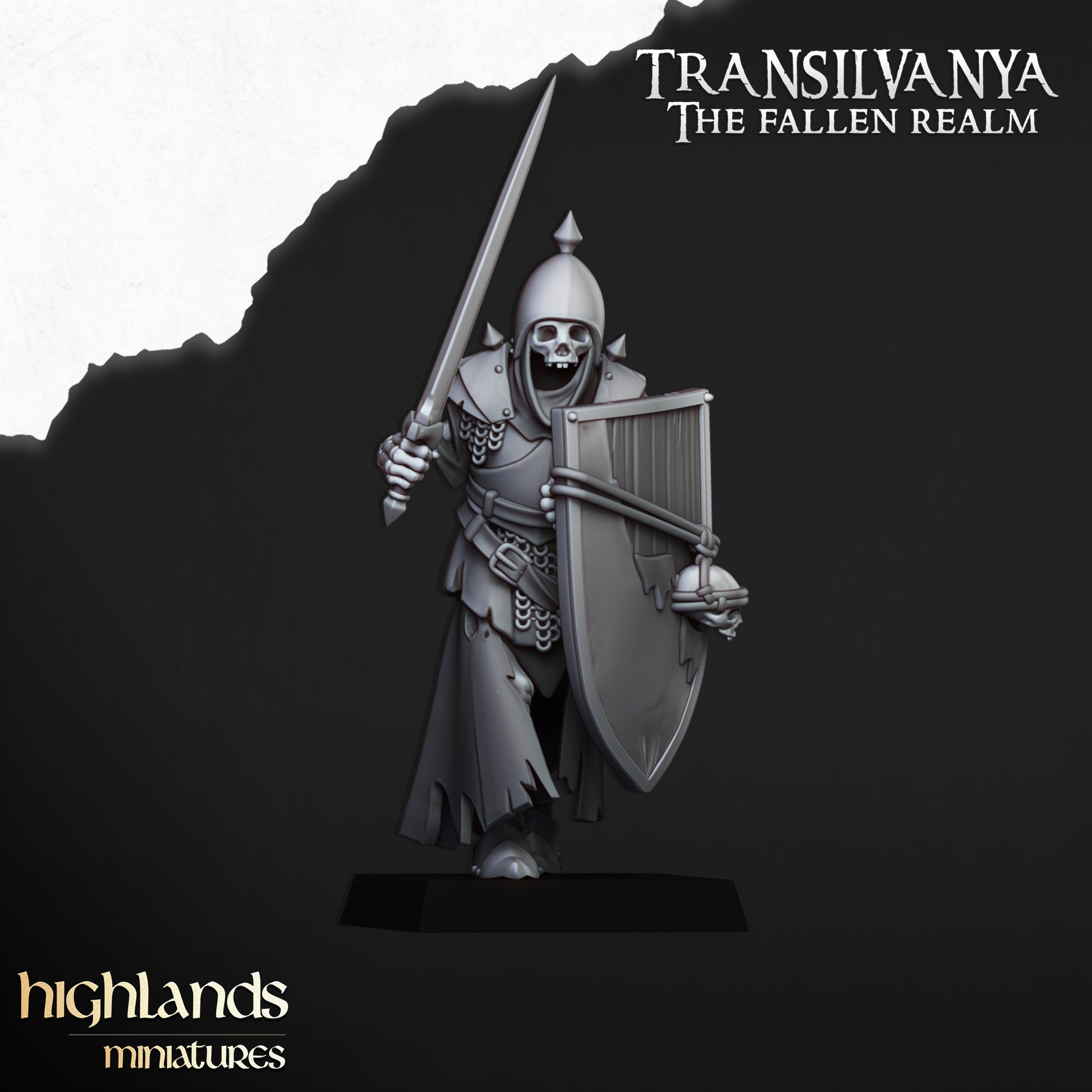 Miniatura Guardia Esquelética Condes Vampiro resina 28mm sin pintar - Drakholm