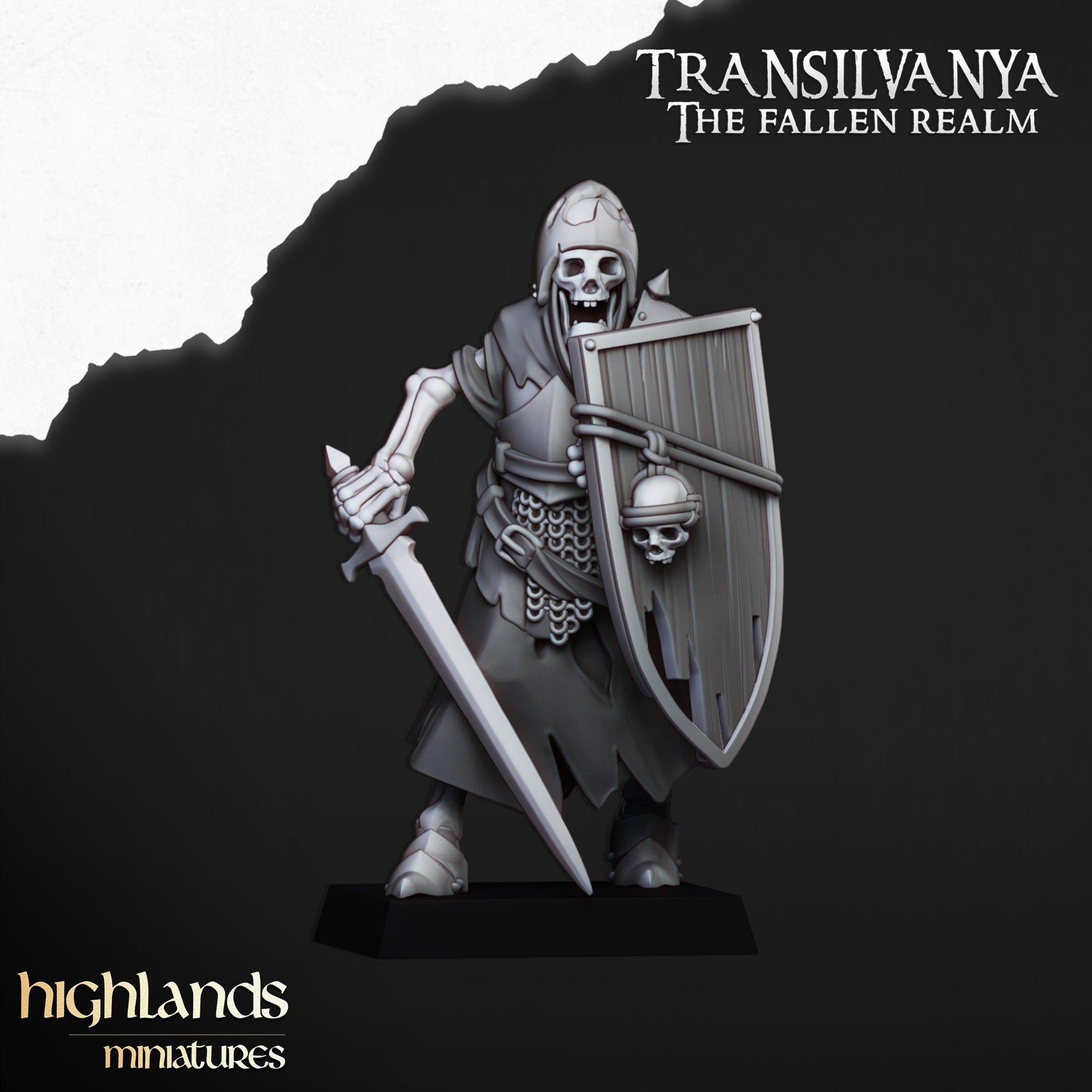Miniatura Guardia Esquelética Condes Vampiro resina 28mm sin pintar - Drakholm