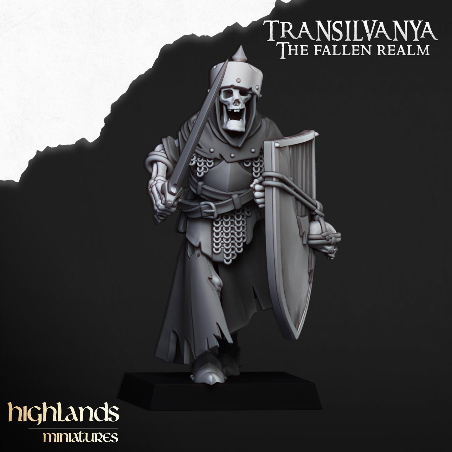 Miniatura Guardia Esquelética Condes Vampiro resina 28mm sin pintar - Drakholm