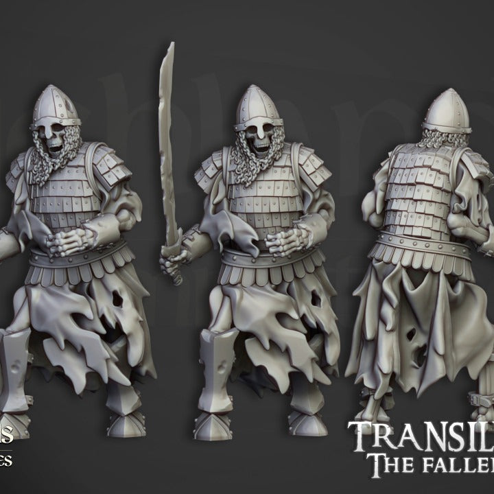 Miniatura Guardia Boyardo Esquelética Condes Vampiro resina 28mm sin pintar - Drakholm