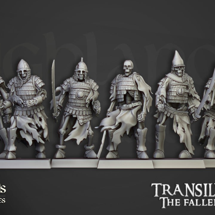 Miniatura Guardia Boyardo Esquelética Condes Vampiro resina 28mm sin pintar - Drakholm