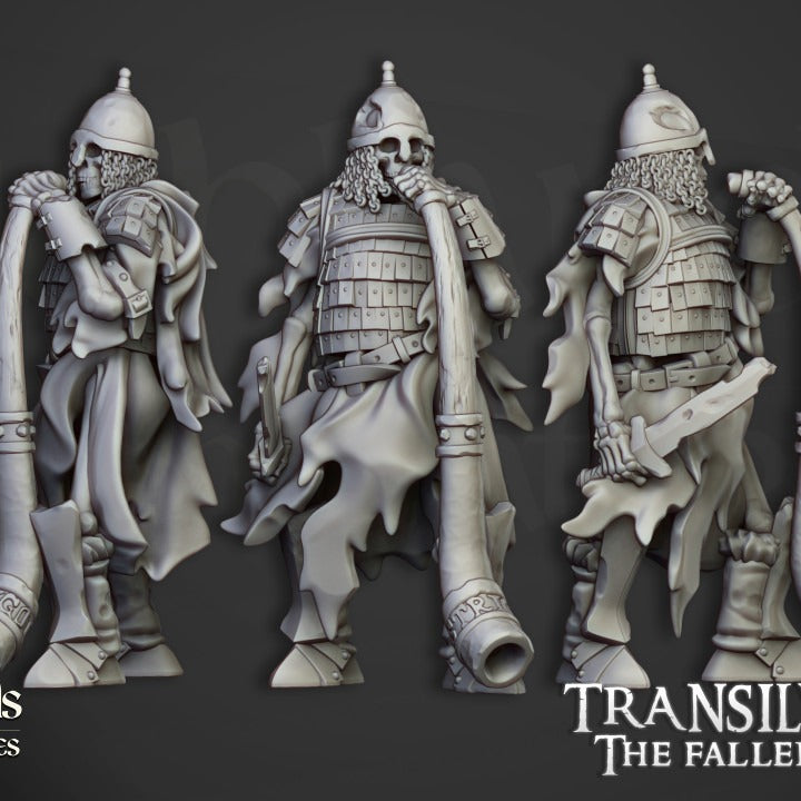 Miniatura Guardia Boyardo Esquelética Condes Vampiro resina 28mm sin pintar - Drakholm