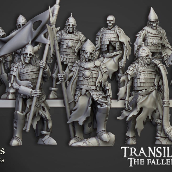 Miniatura Guardia Boyardo Esquelética Condes Vampiro resina 28mm sin pintar - Drakholm