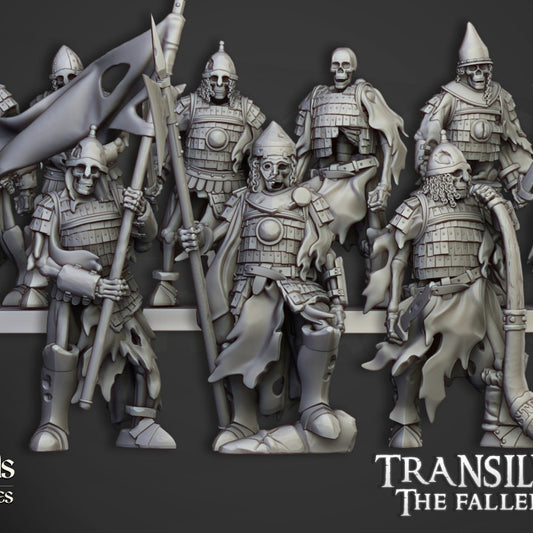 Miniatura Guardia Boyardo Esquelética Condes Vampiro resina 28mm sin pintar - Drakholm